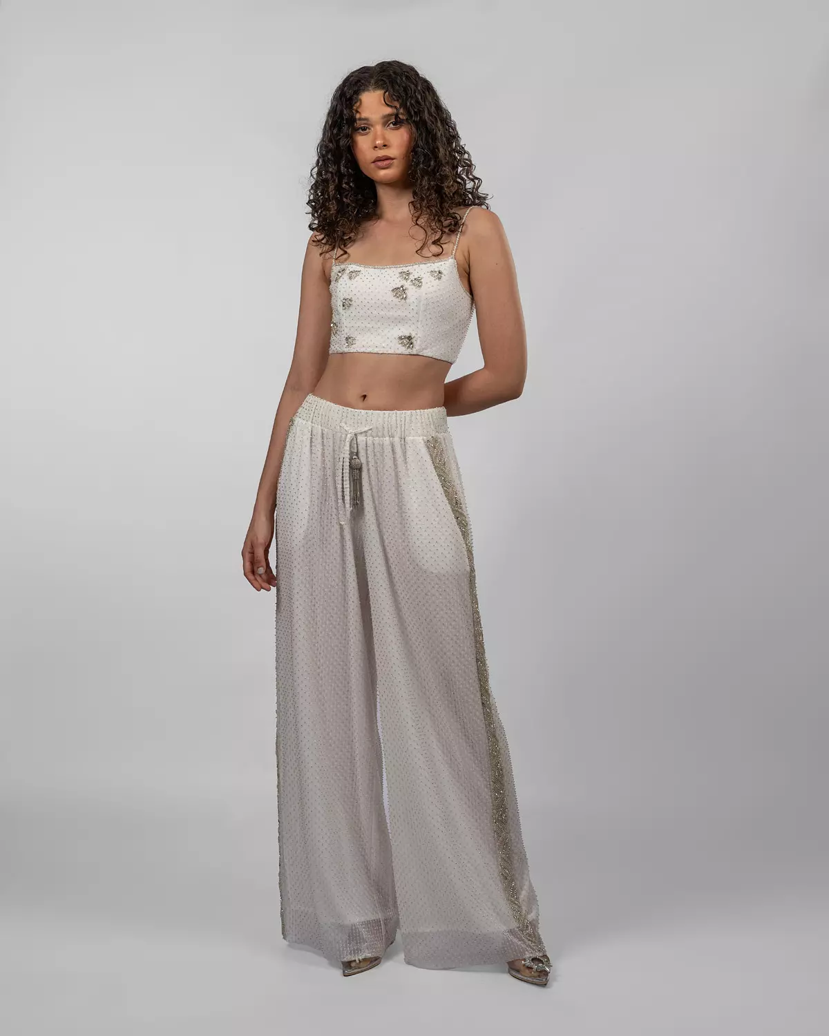White beaded Two-Piece Set hover image