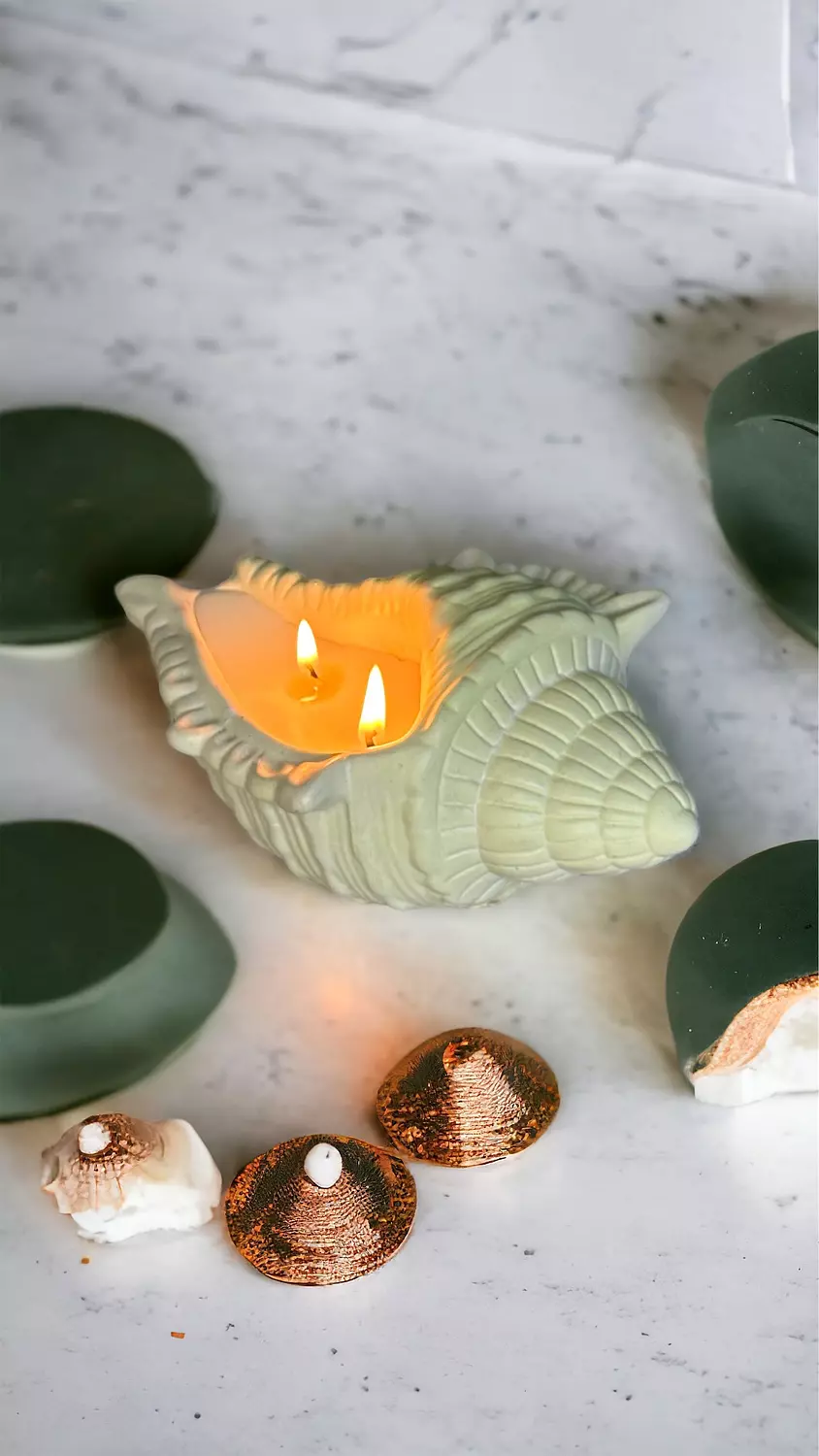 Day On The Beach Shell Candle 1