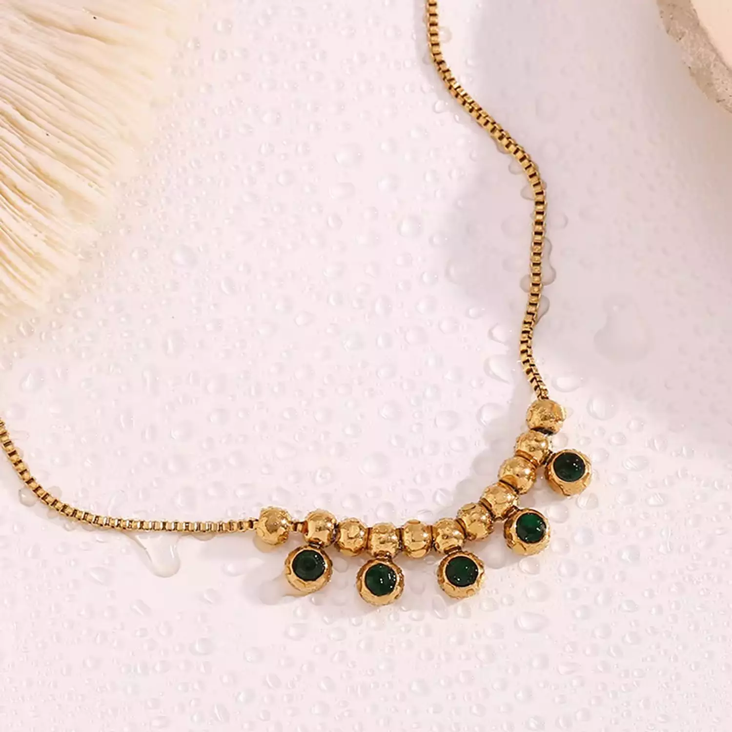 Green Zircon charm anklet hover image
