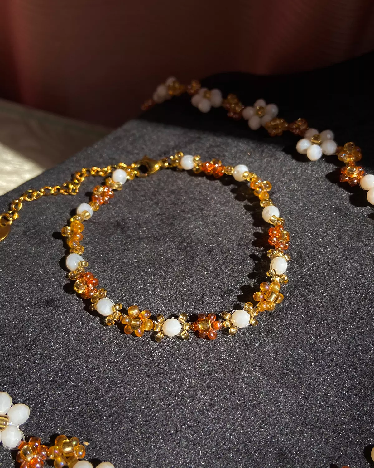 Beige and caramel flowers with coral crystals 🧡 1