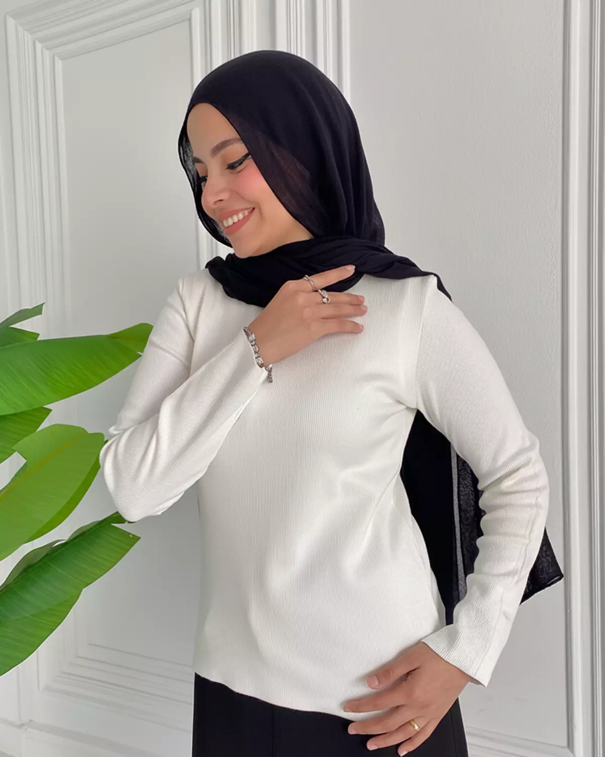 White Basic Top long sleeve image