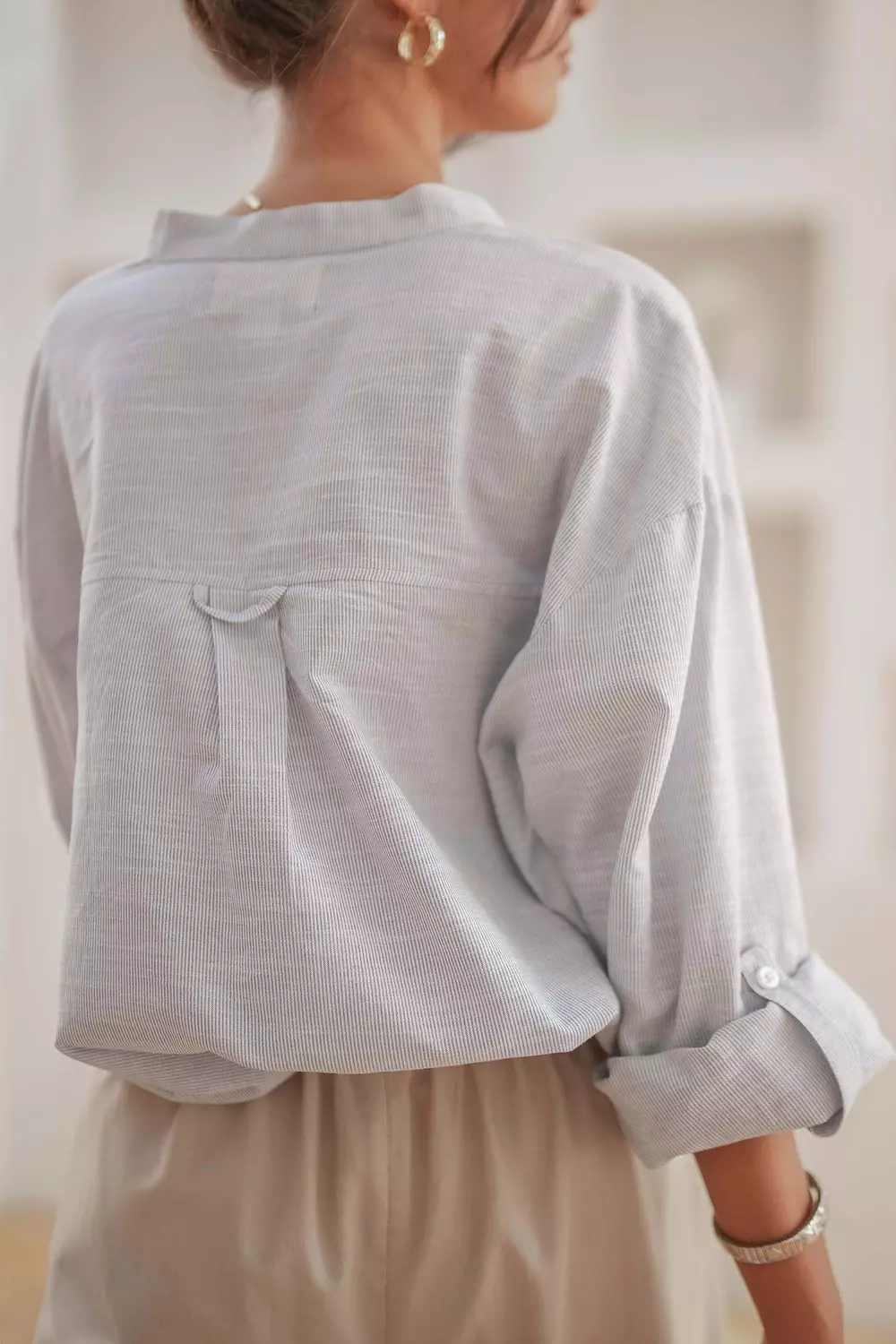 Sunday Oversized Blue Stripe Shirt  3