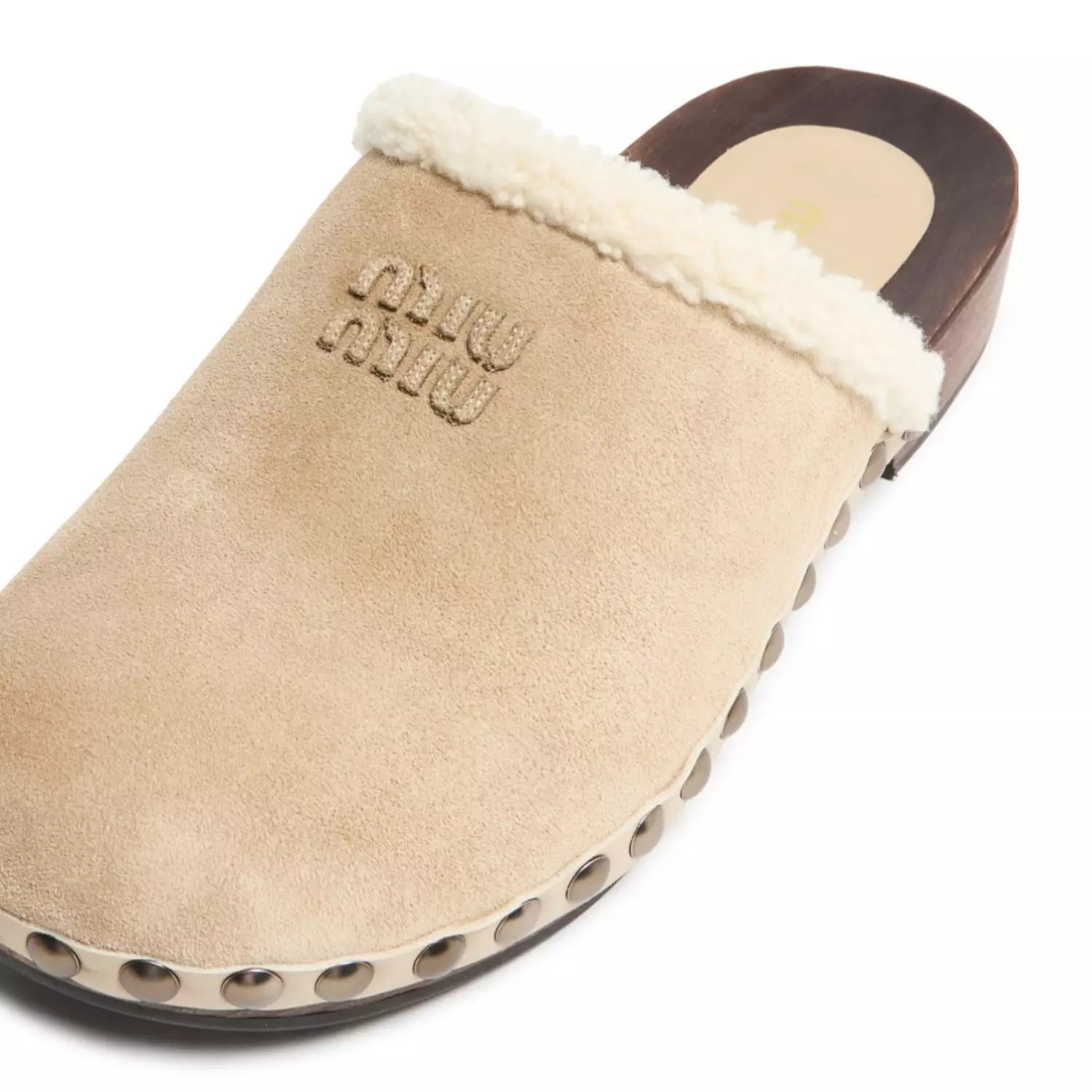 MIU MIU Sabots en shearling - Sand  4