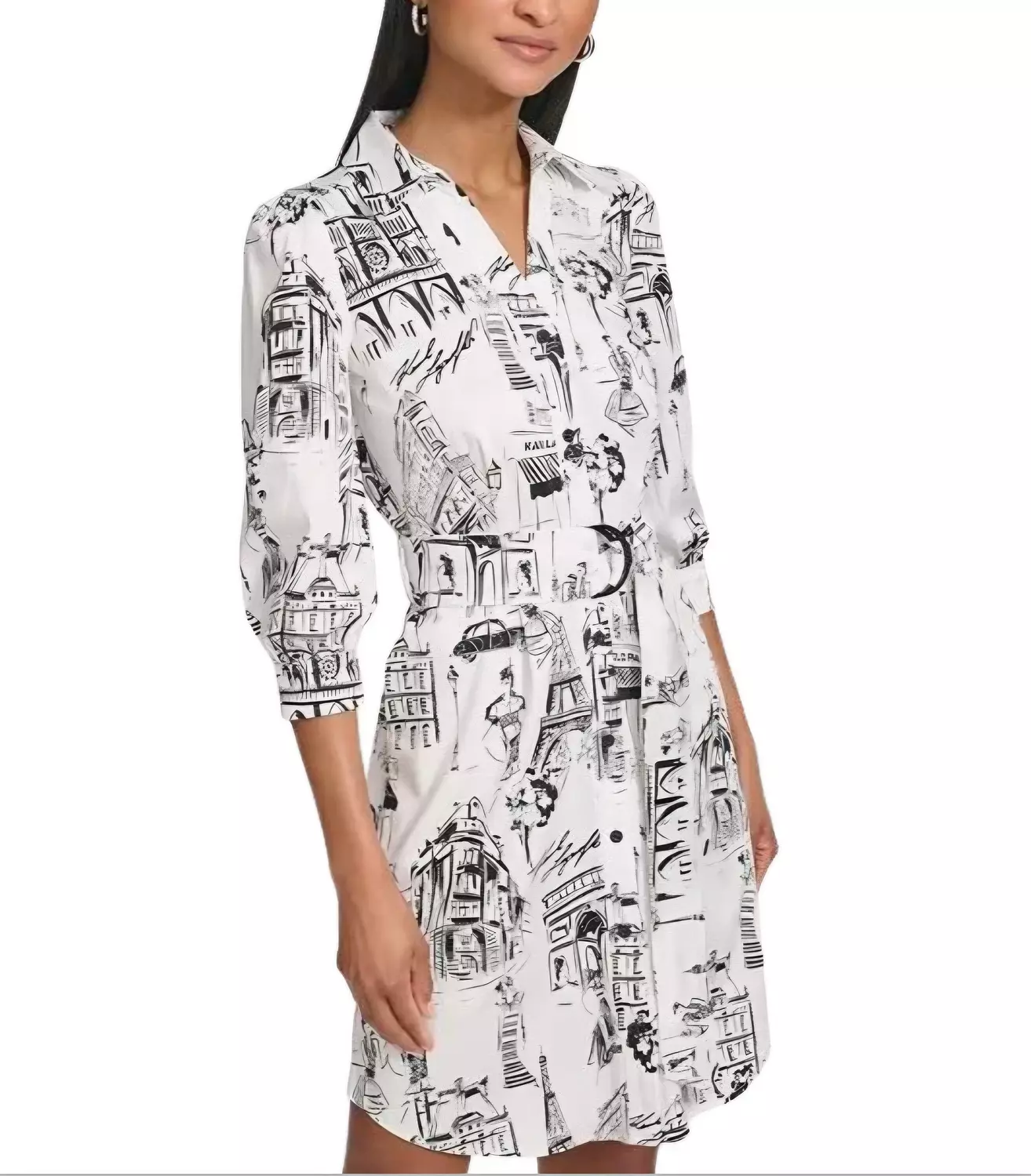 KARL Lagerfeld Paris Parisian Sketch Shirt Dress 3