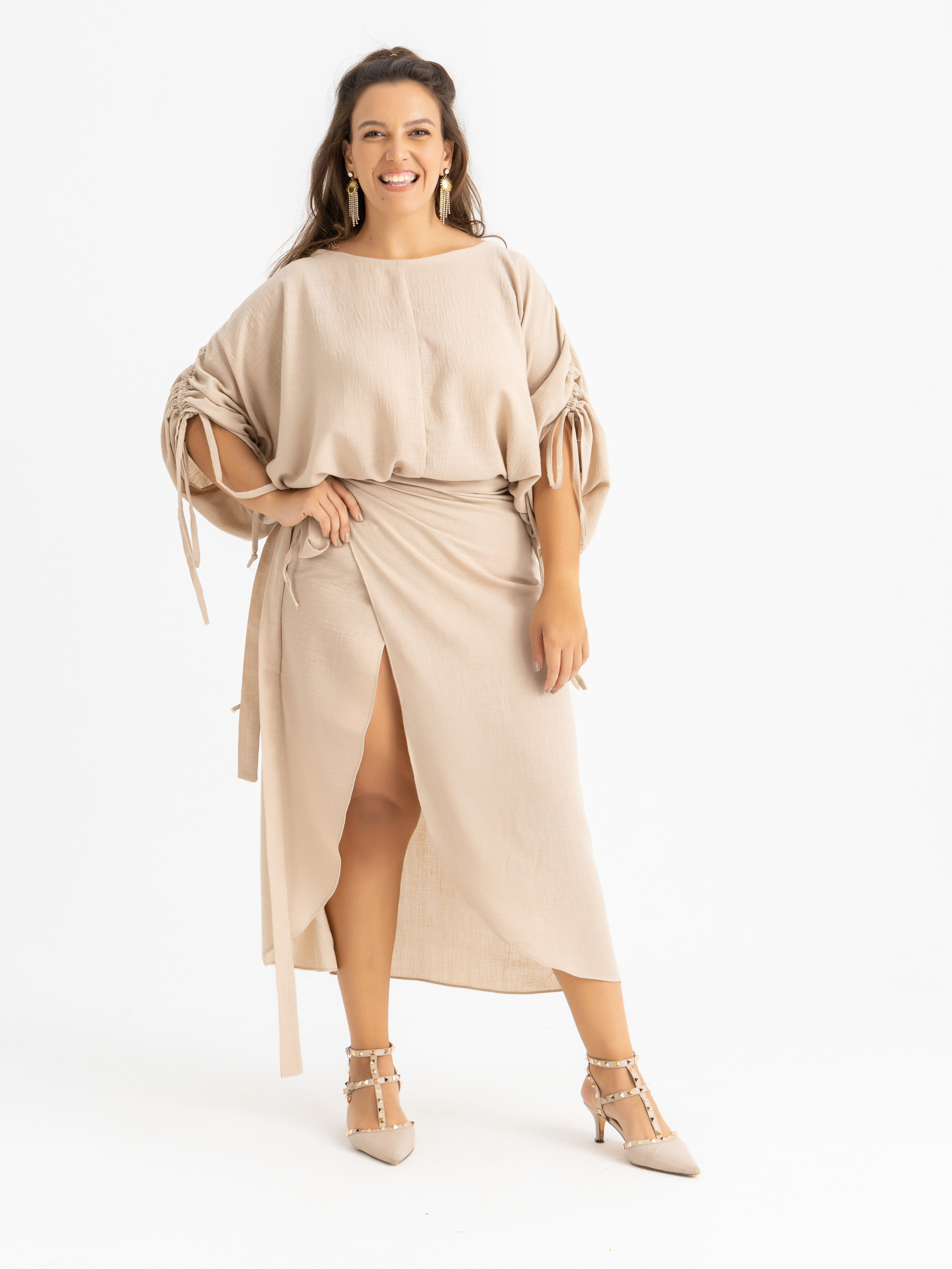 The CAROLINA linen wrapped midi skirt  1