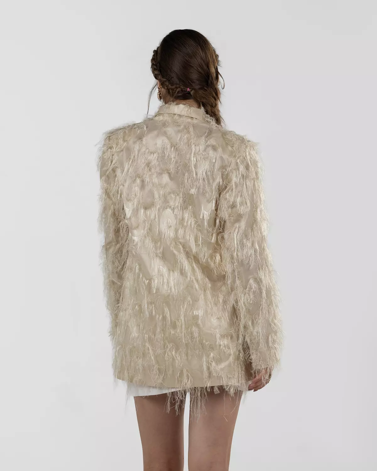 Vibrant Double-Breasted Blazer with Fringes 2