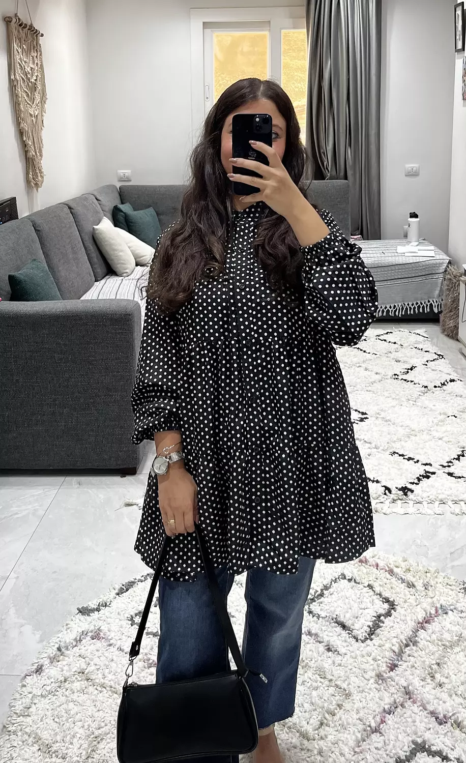 Ruffled Polka Dots Blouse 🖤 2