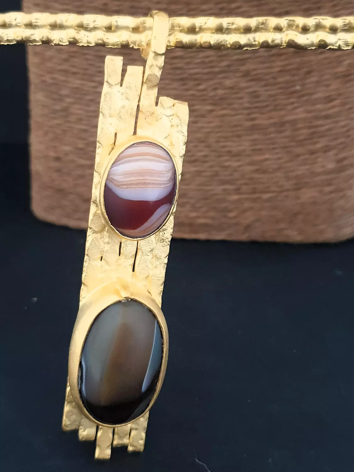 Rectangle double agate necklace 2