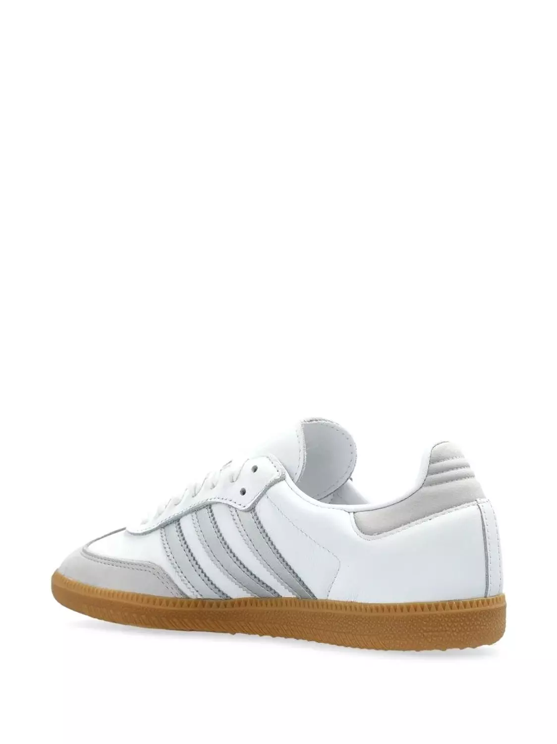 Adidas Samba OG White, Metallic Silver, and Grey 1
