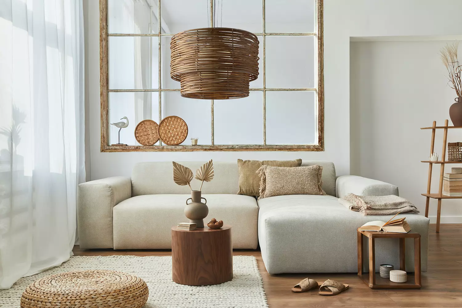 Aurora Duetto Bamboo Ceiling Lamp 1