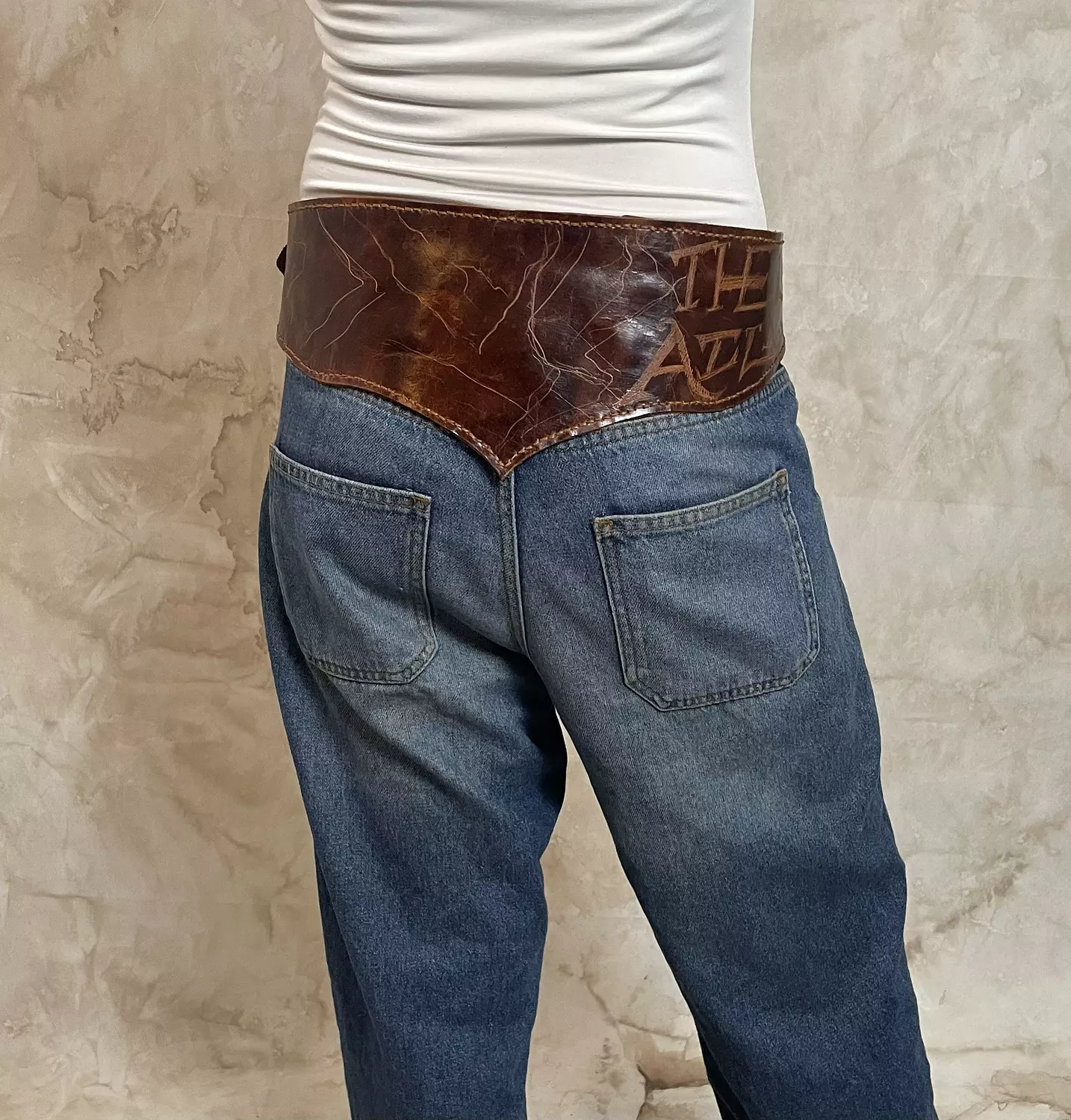 Brown Handcrafted Genuine Leather Statement Belt 5