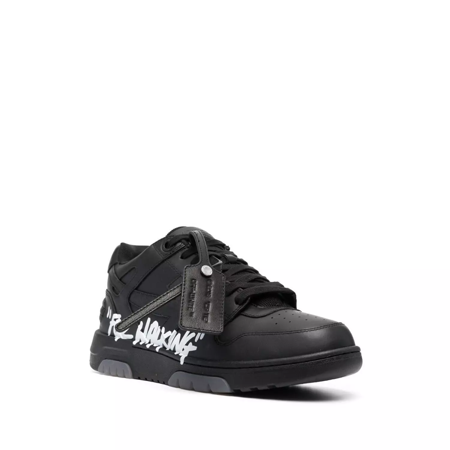 OFF-WHITE Out Of Office OOO “For Walking” Low Tops Black White 3