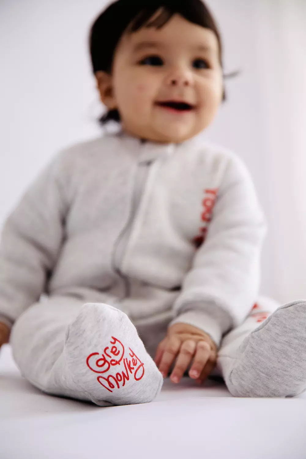 Premium Fleeced Winter Double Zipper "Our biggest dream" Footie - Glowy Grey 3