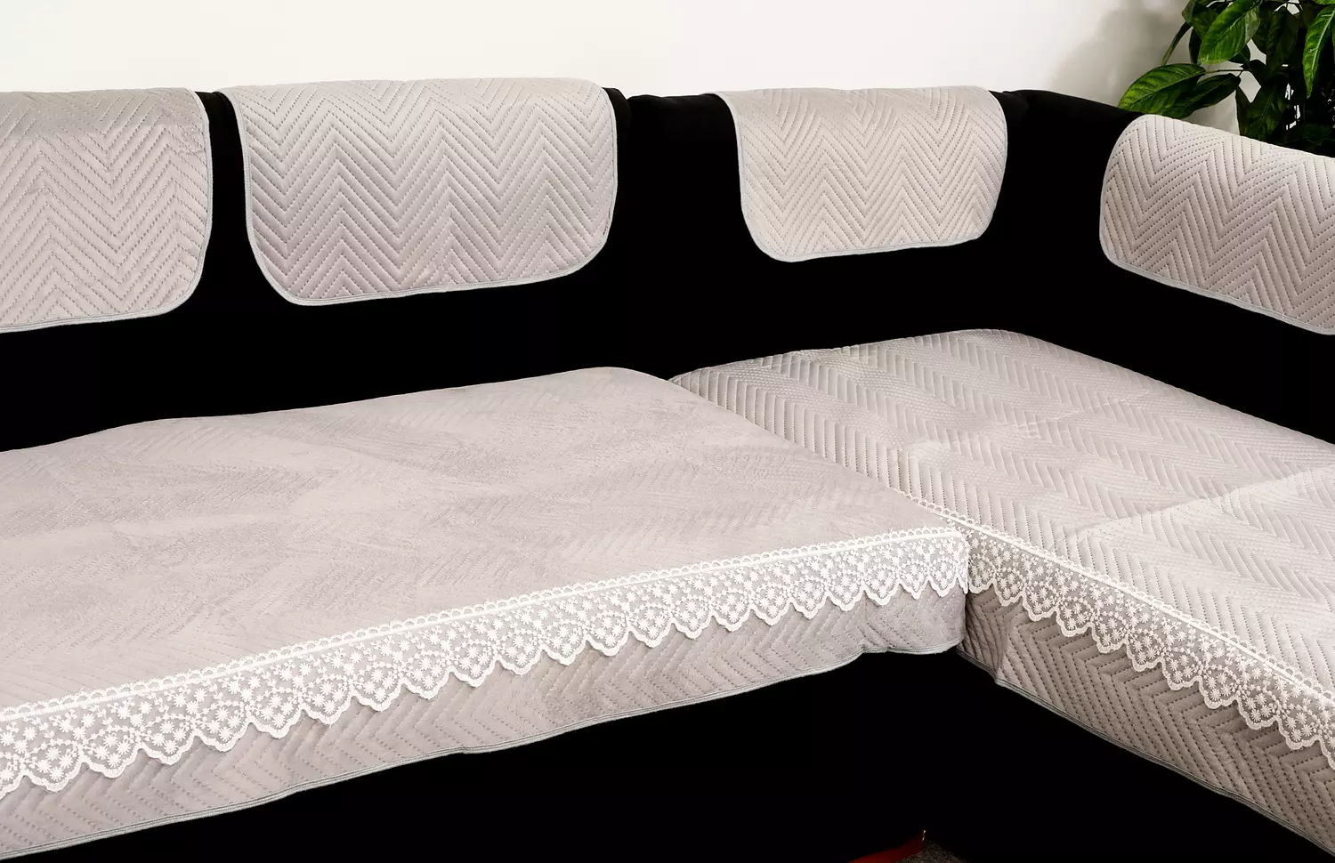 Set of 4 Sofa Slipcovers - Silver Gray  3