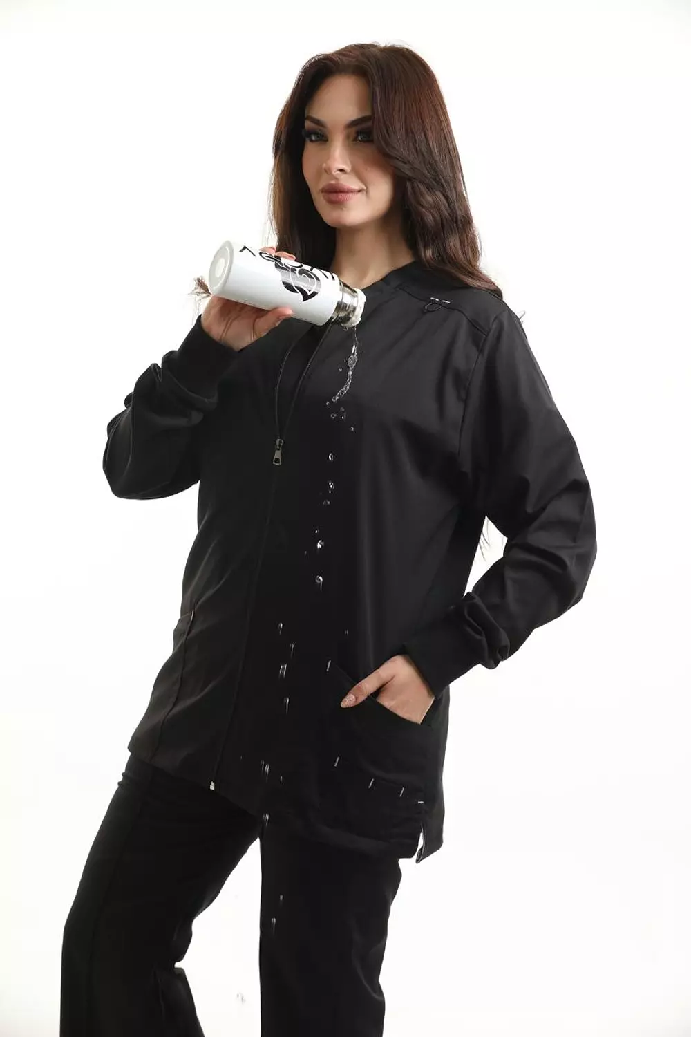 Black New Flexi Lab Coat 1