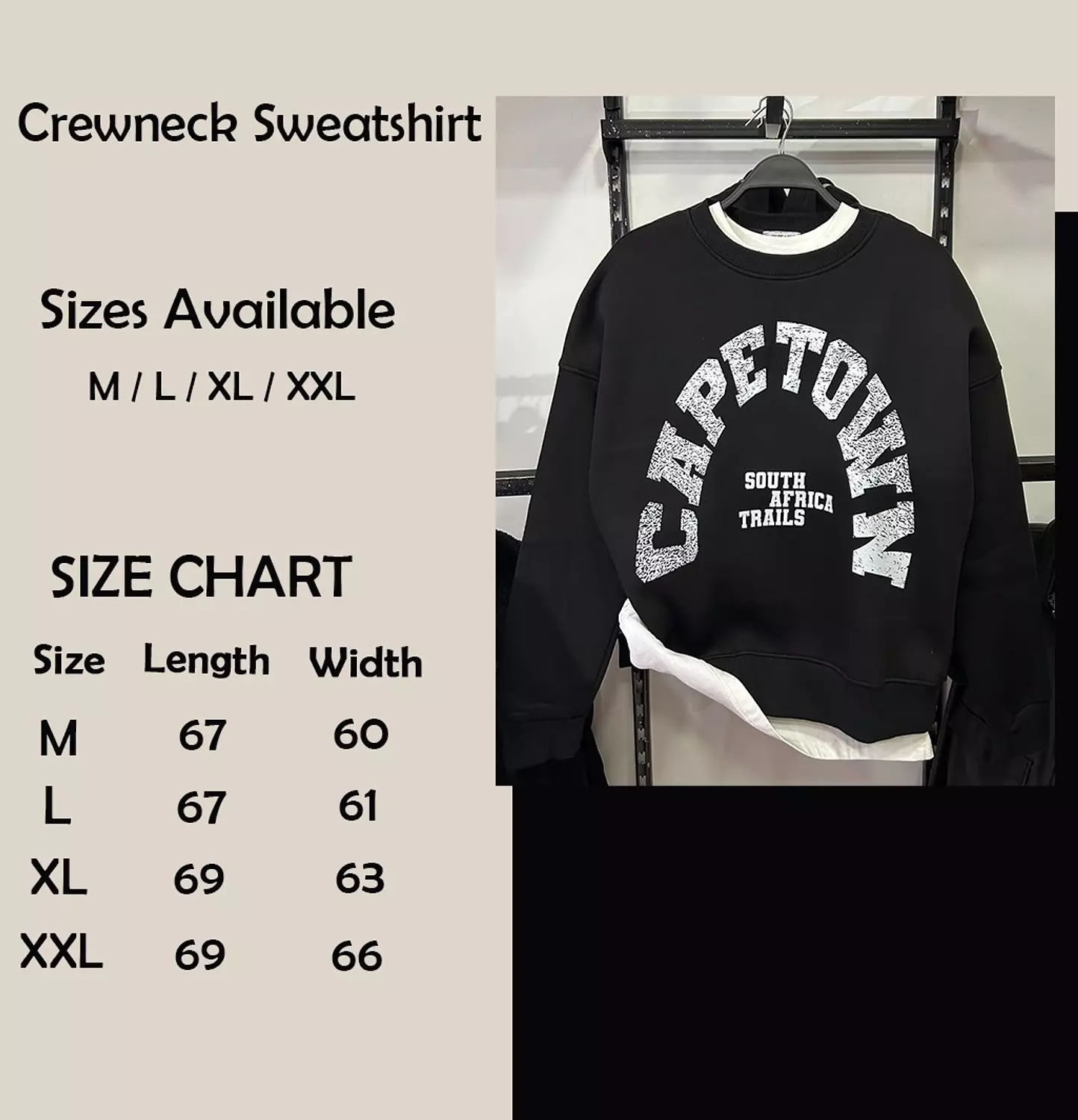 Cape Town Boxy Crewneck Sweatshirt  3