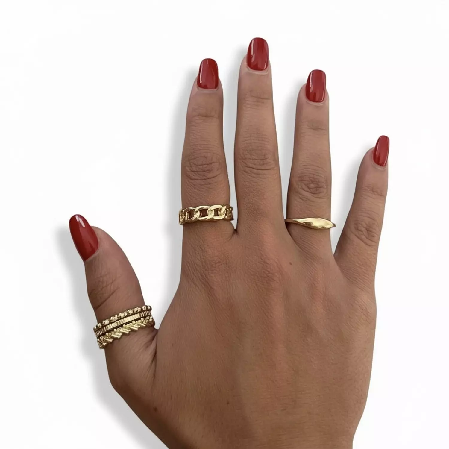 Contemporary Mixed Metal Ring Set image