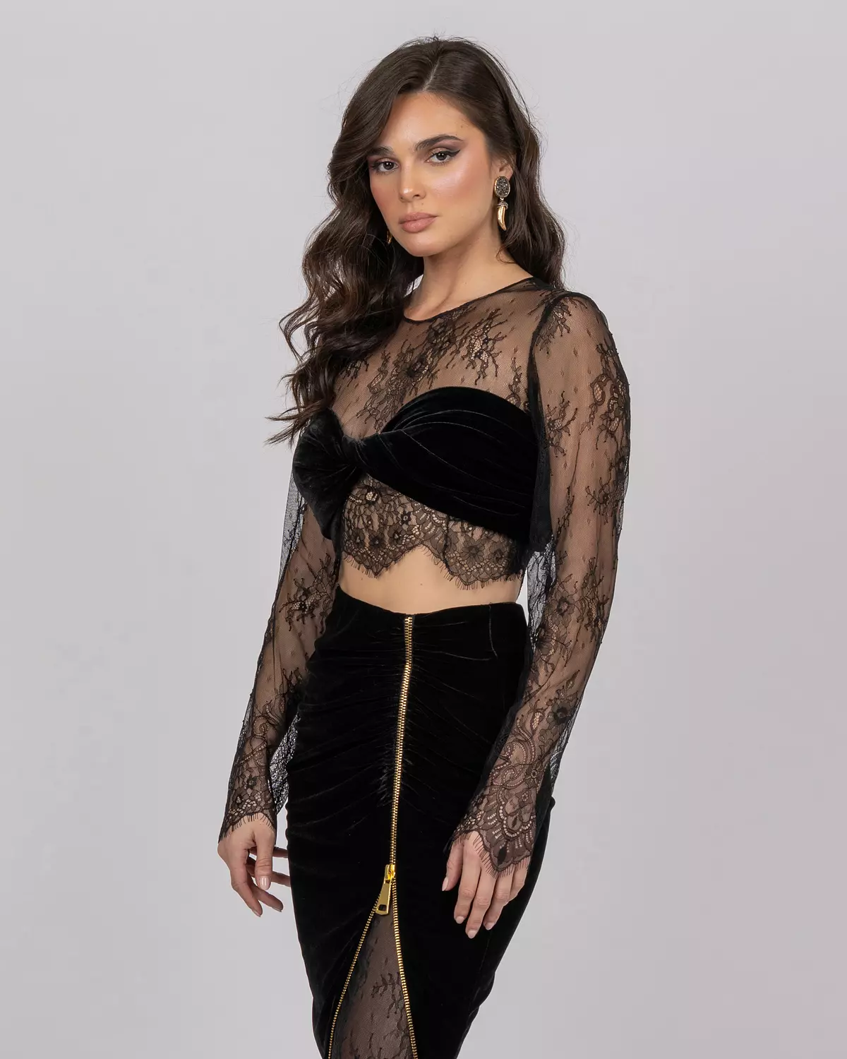 Black French Lace Top hover image