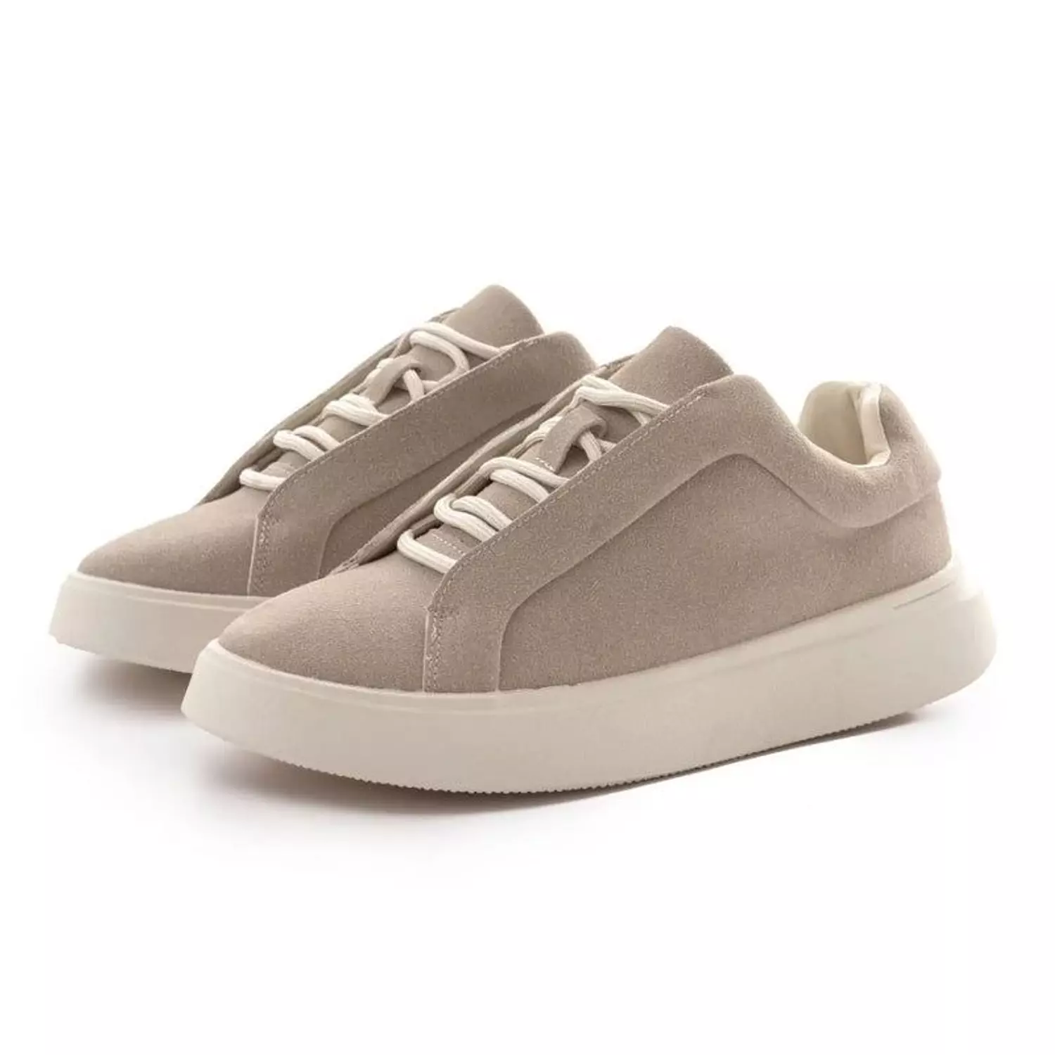 Zara Leather Trainers sand brown  2