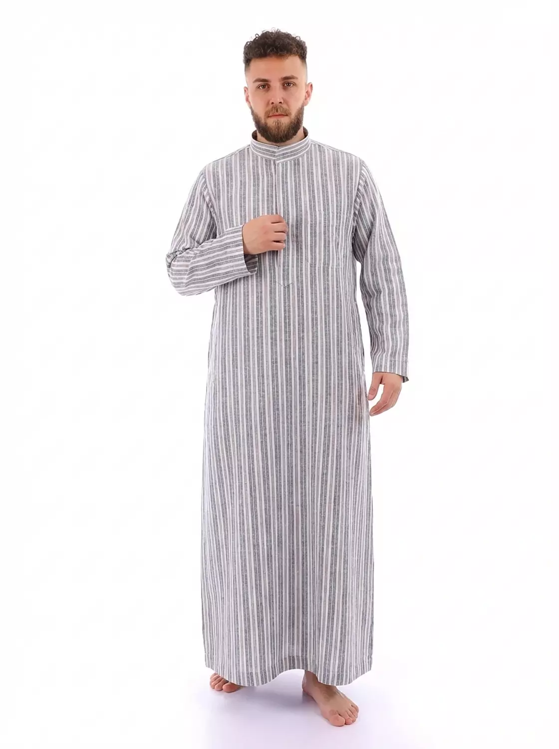 Shorto Men's Kastoor Galabeya -2341-26-2-Beige * Brown * Grey image