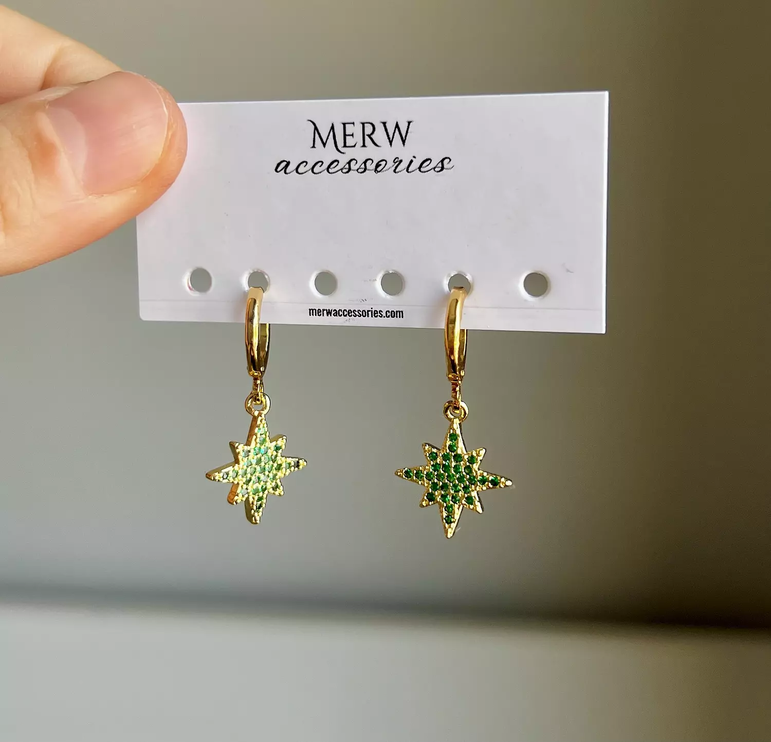 Green stones earring  image