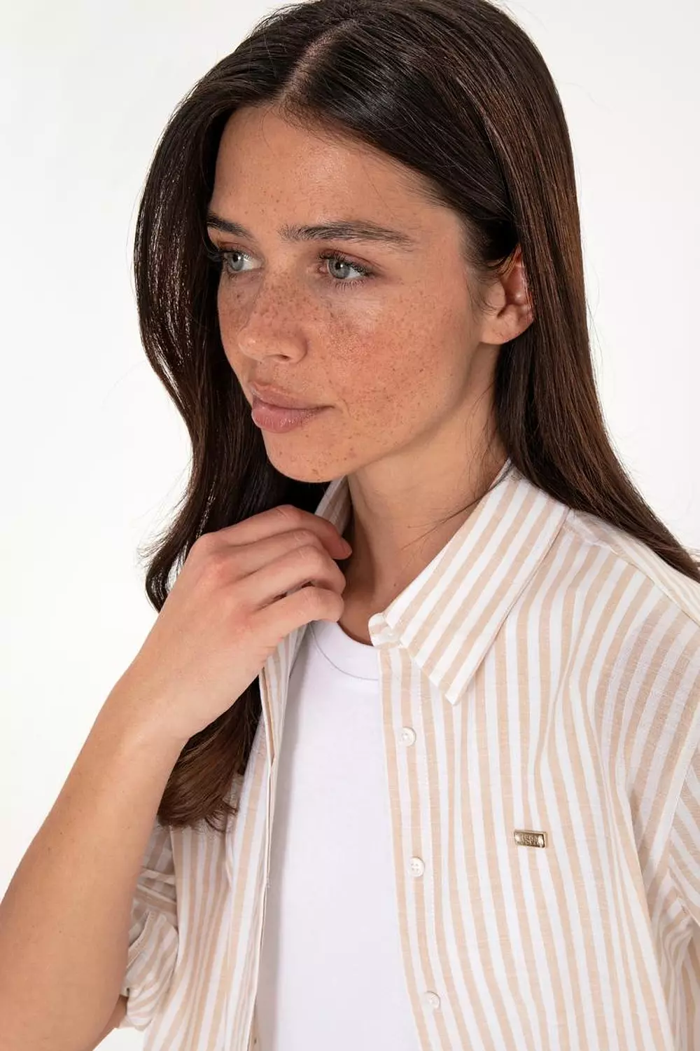 Women's Striped Stone Long Sleeve Tunic Shirt new POLO   2
