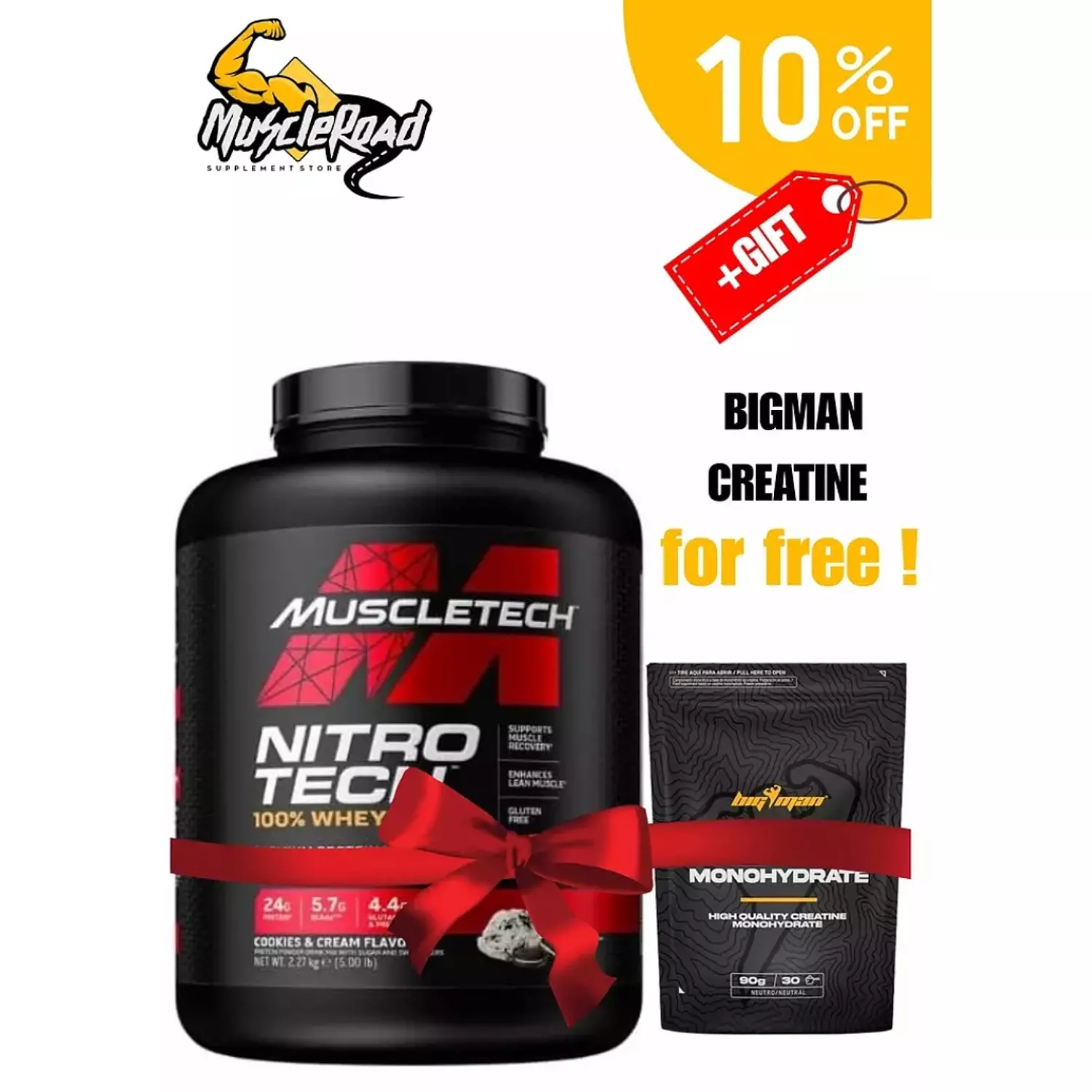 NitroTech Whey Gold + Free Big Man Creatine (30 Servings) image