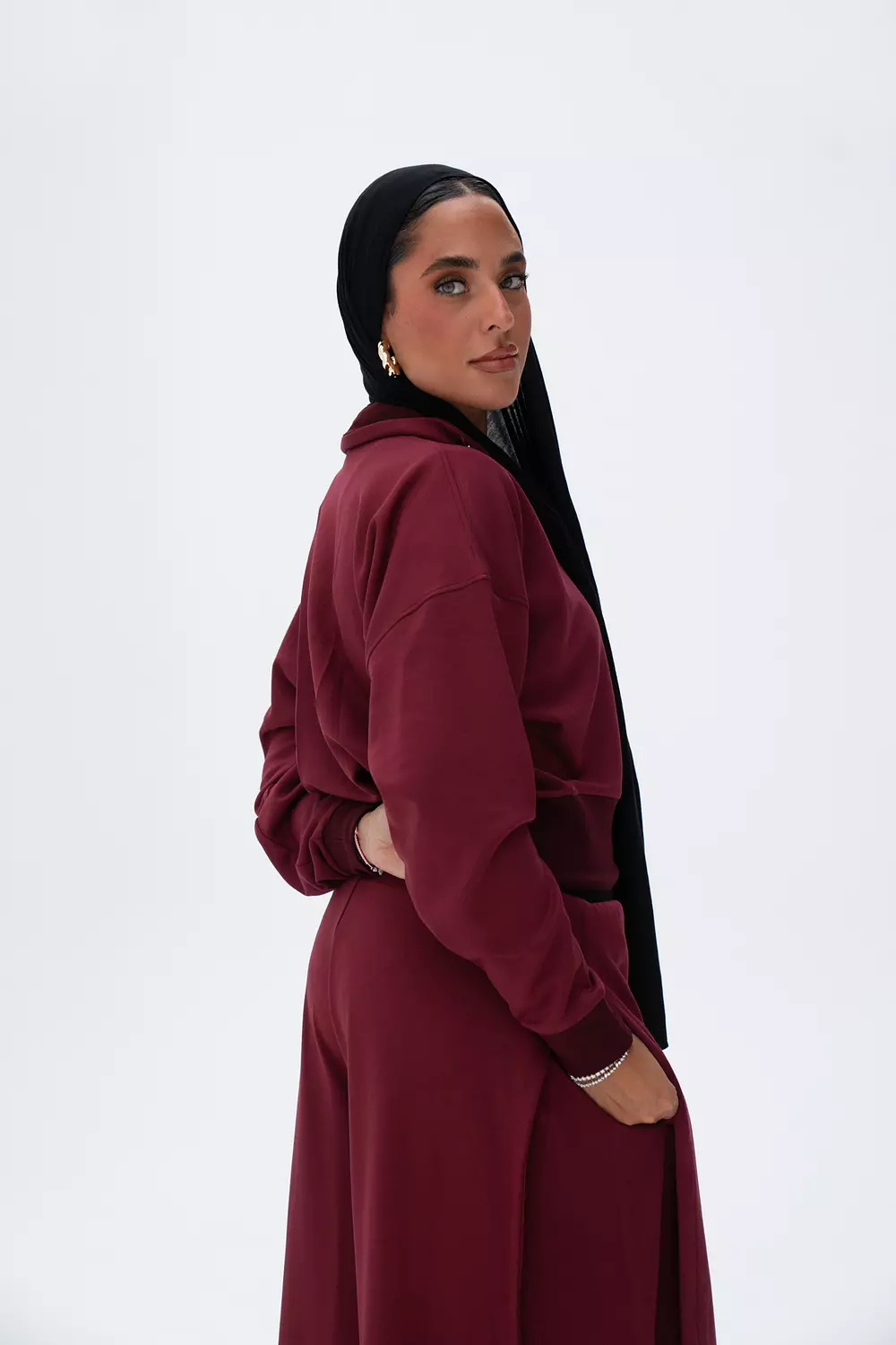 Boxy Jacket in Burgundy 2