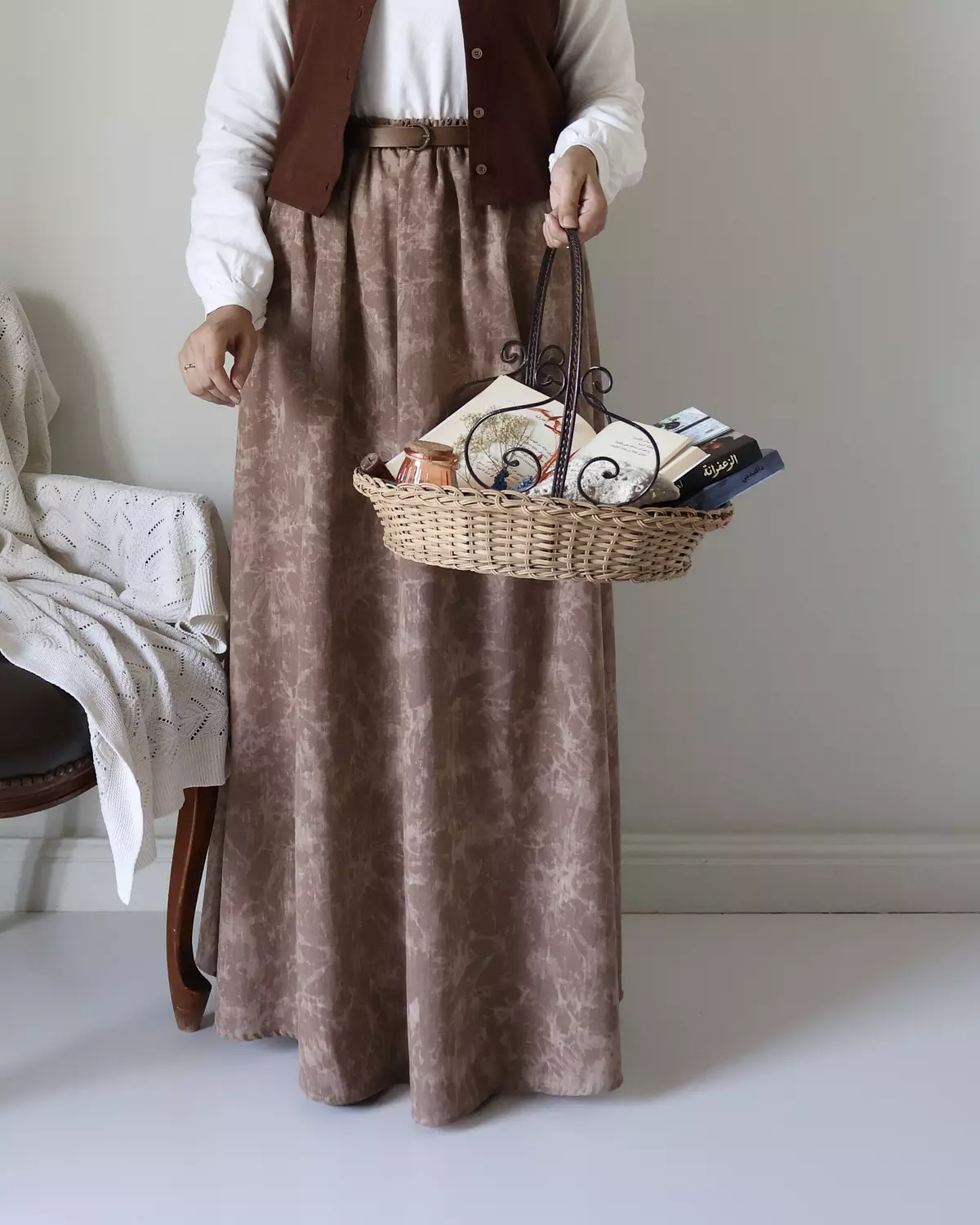 Beige Linen Skirt image