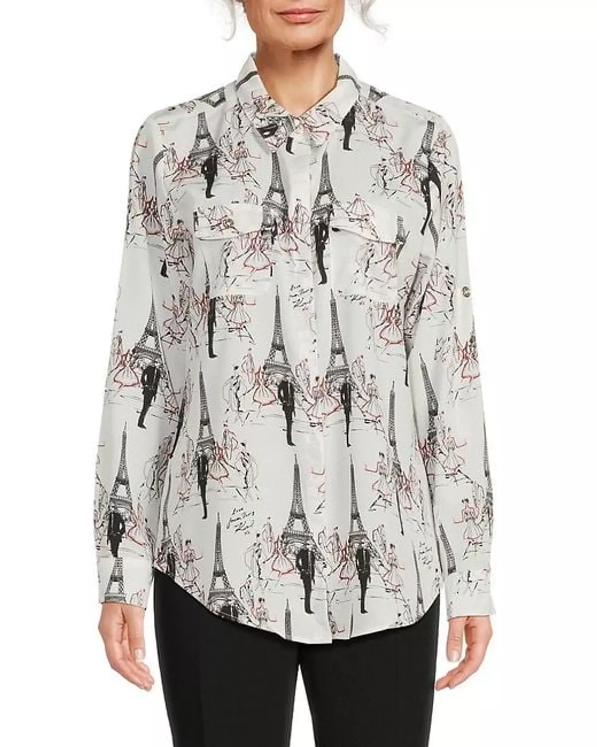 Printed Roll Sleeve Shirt image