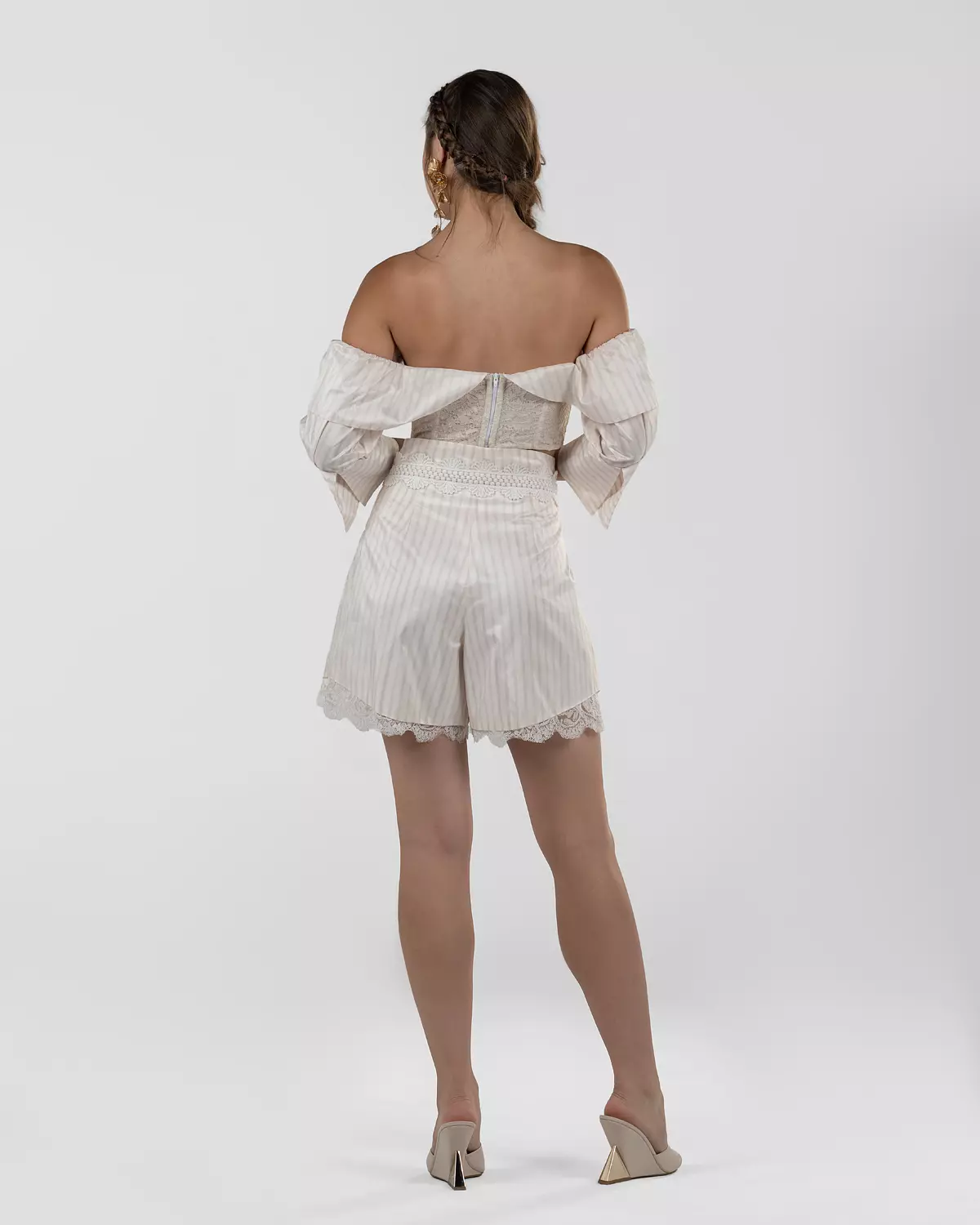 Playful Striped High-Waist Bermuda Shorts 5