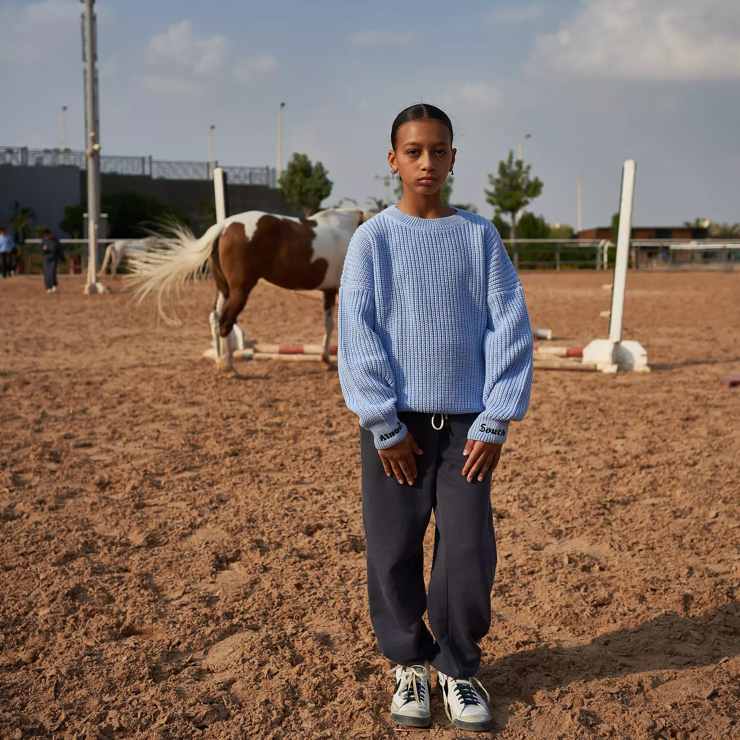 SOUTH DIG Unisex Baby Blue embroidered knitted Wool Pullover hover image