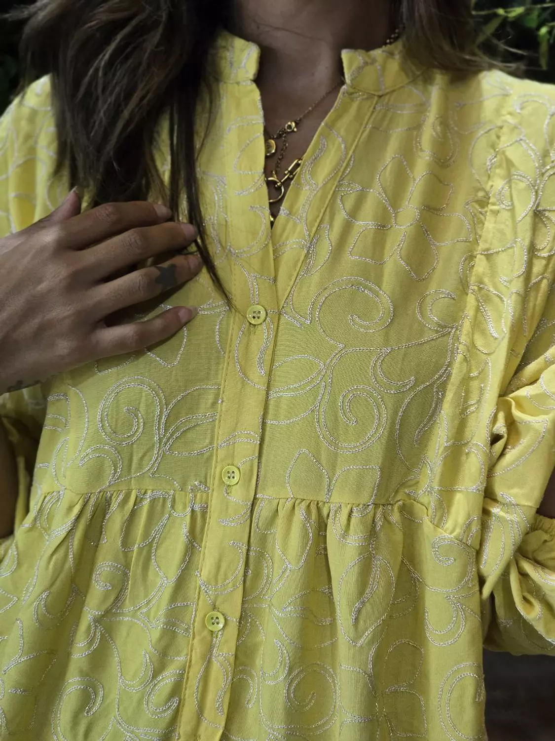 Yellow Embroidery Dress 🍋 hover image