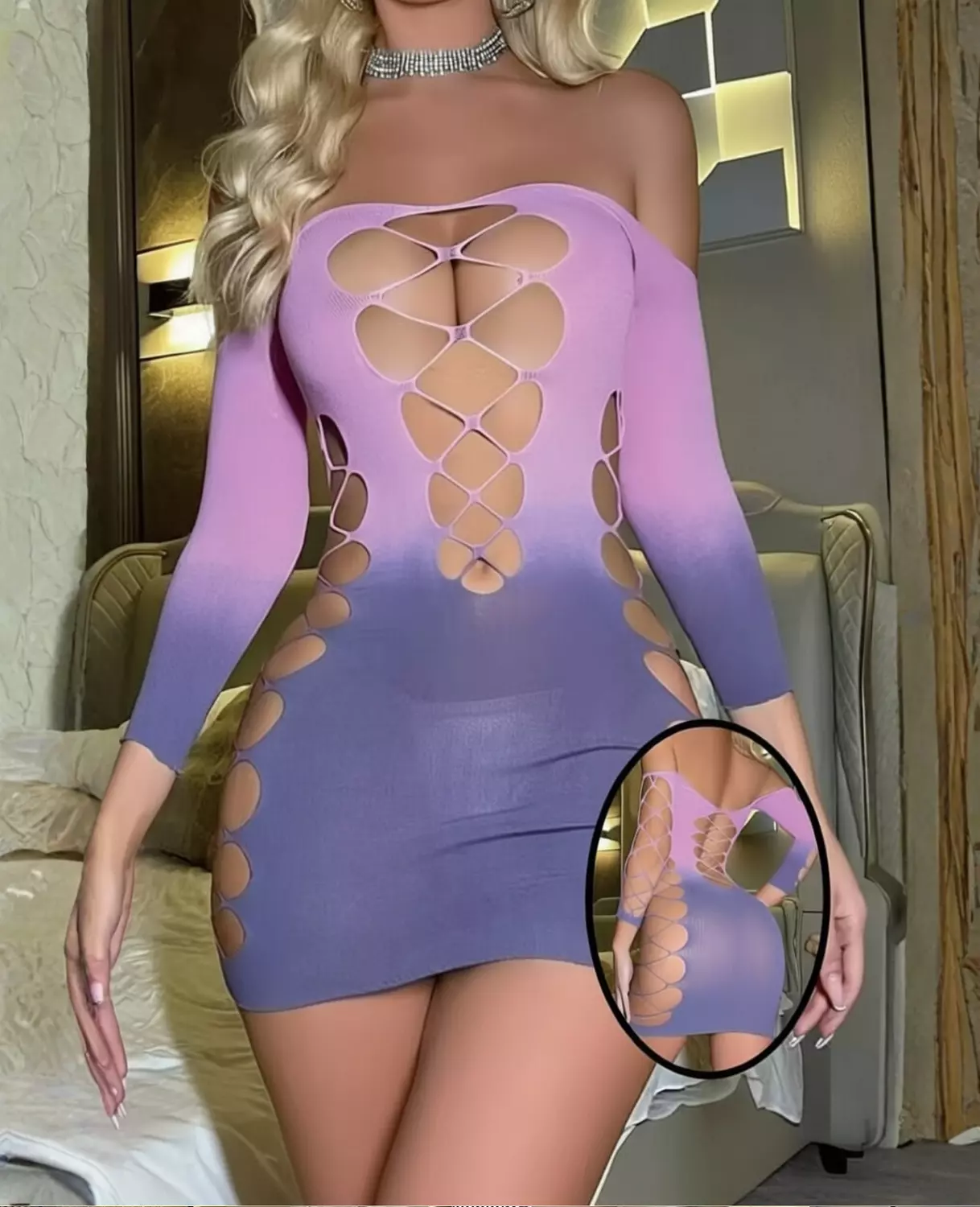 Ombre Cutout Mini Dress image