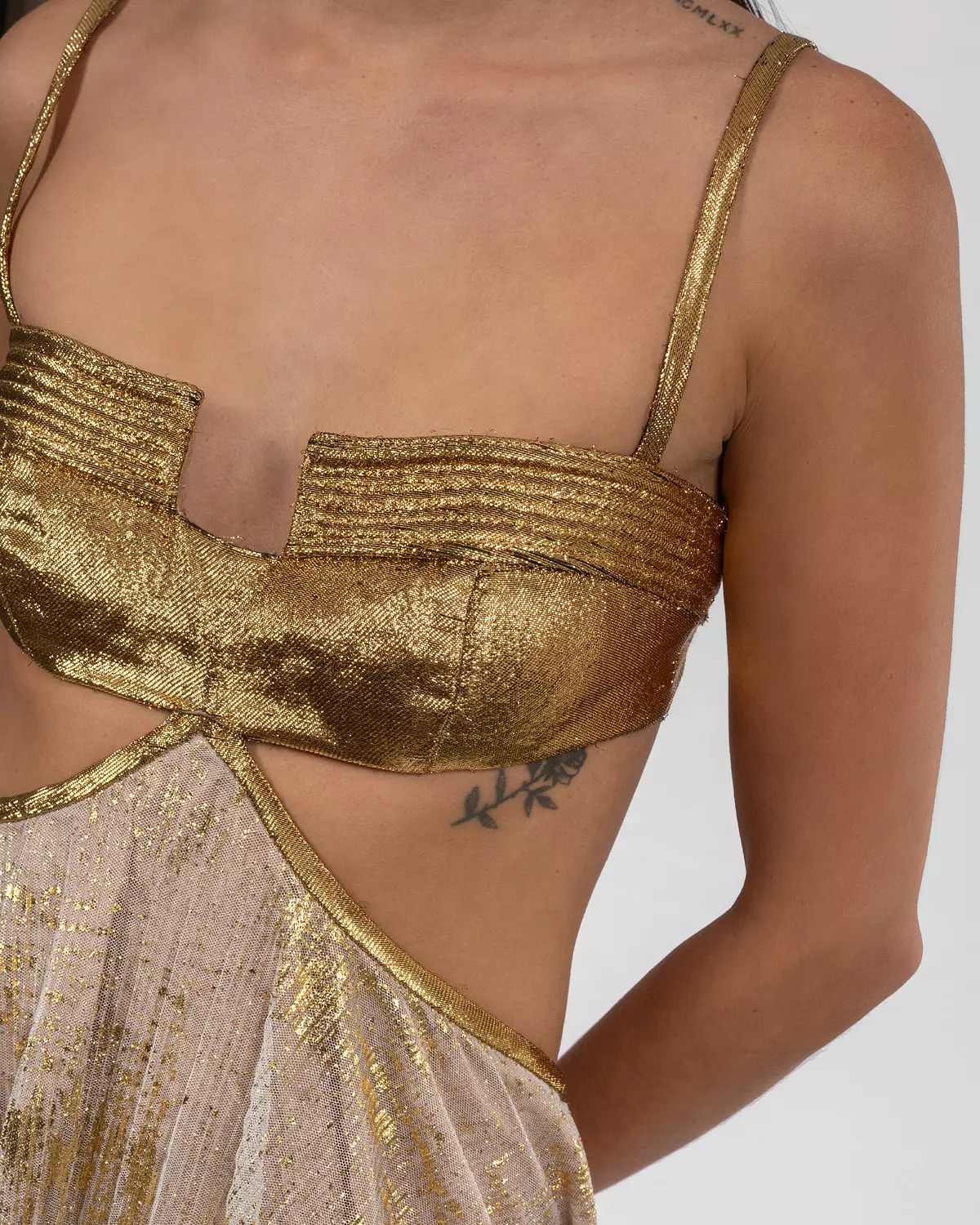 Striking Gold Backless Dress 3