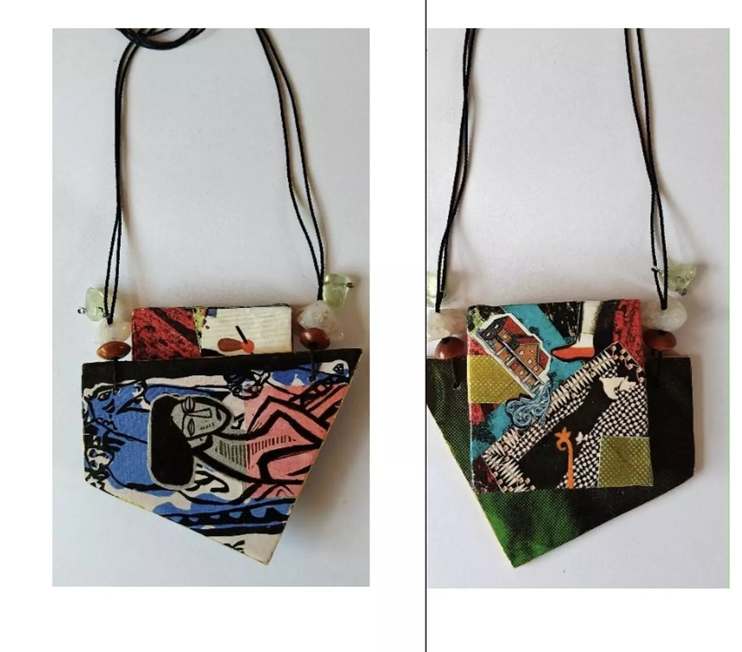 Mixed Media reversible necklace by R.A jewelry hover image