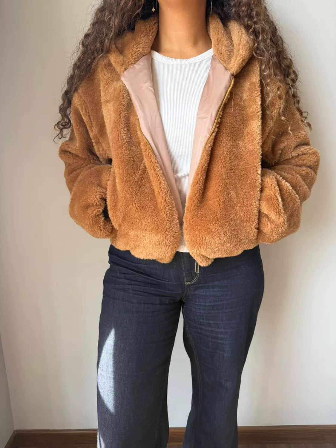 Camel Faux Fur Jacket 2
