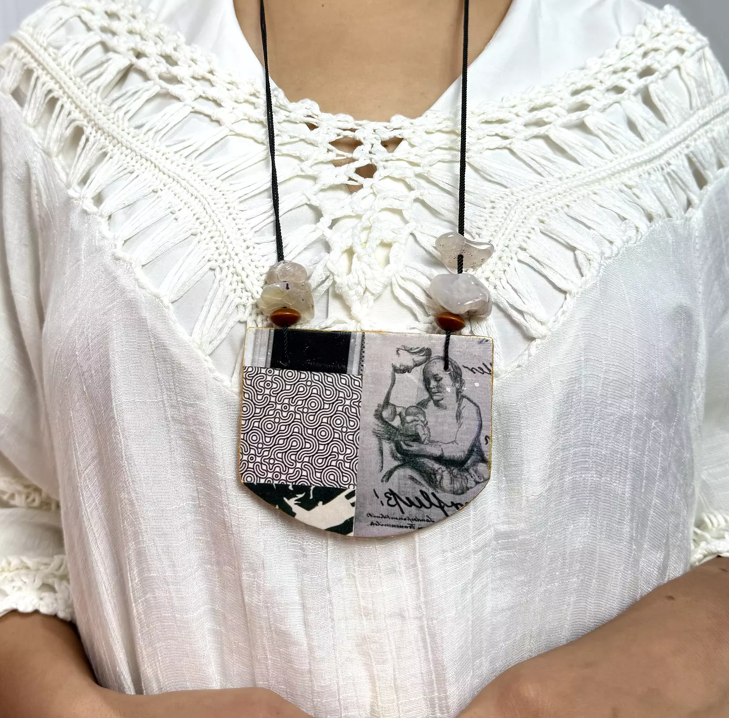 Mixed Media reversible necklace by R.A.Jewelry  image