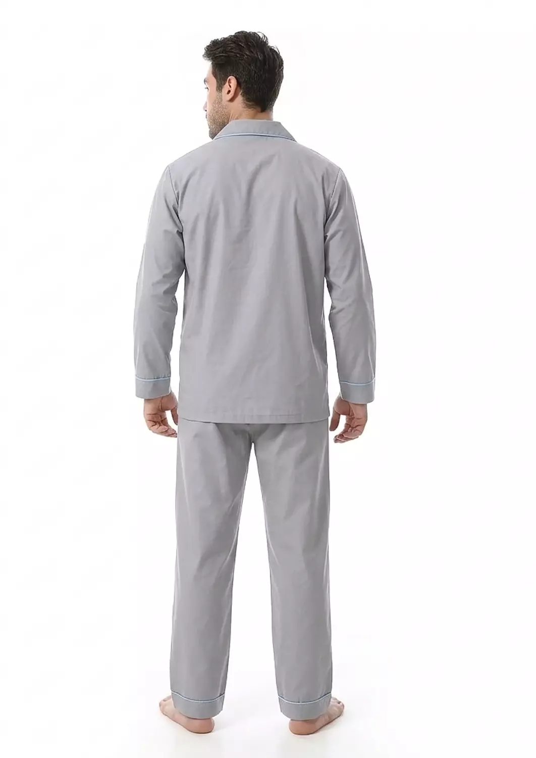 بيجاما رجالي كلاسيك كم طويل - 2454 - لبني 3