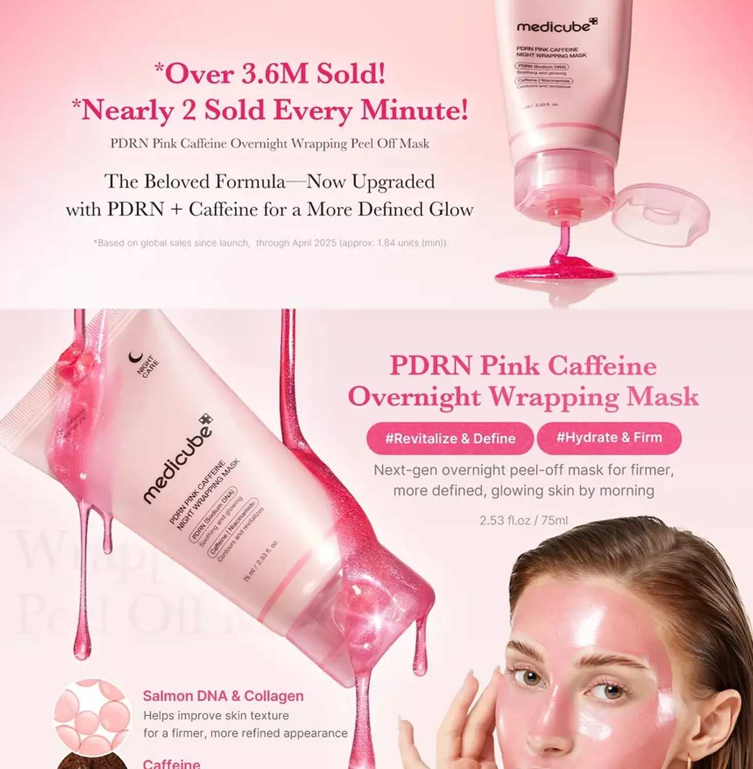 Medicube - PDRN Pink Caffeine Night Wrapping Mask hover image
