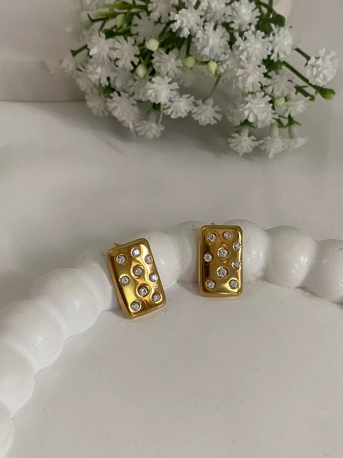 Rectangle x Studs Earrings image