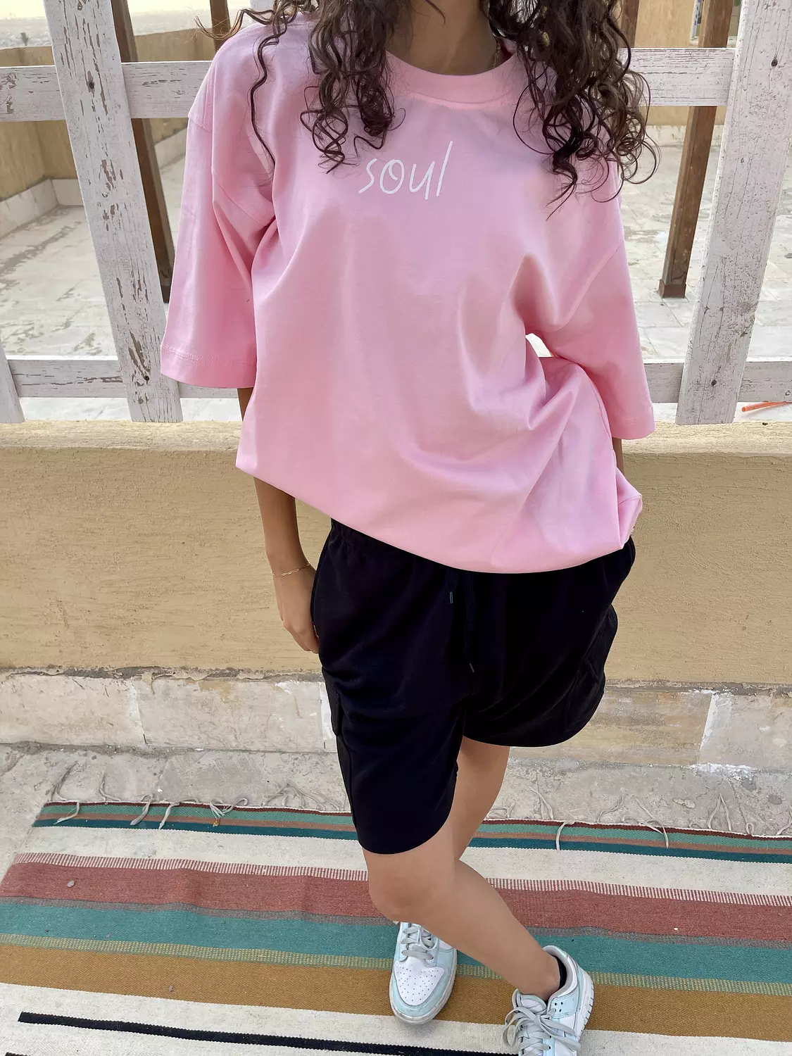 unisex cargo shorts with soul embroidery 3