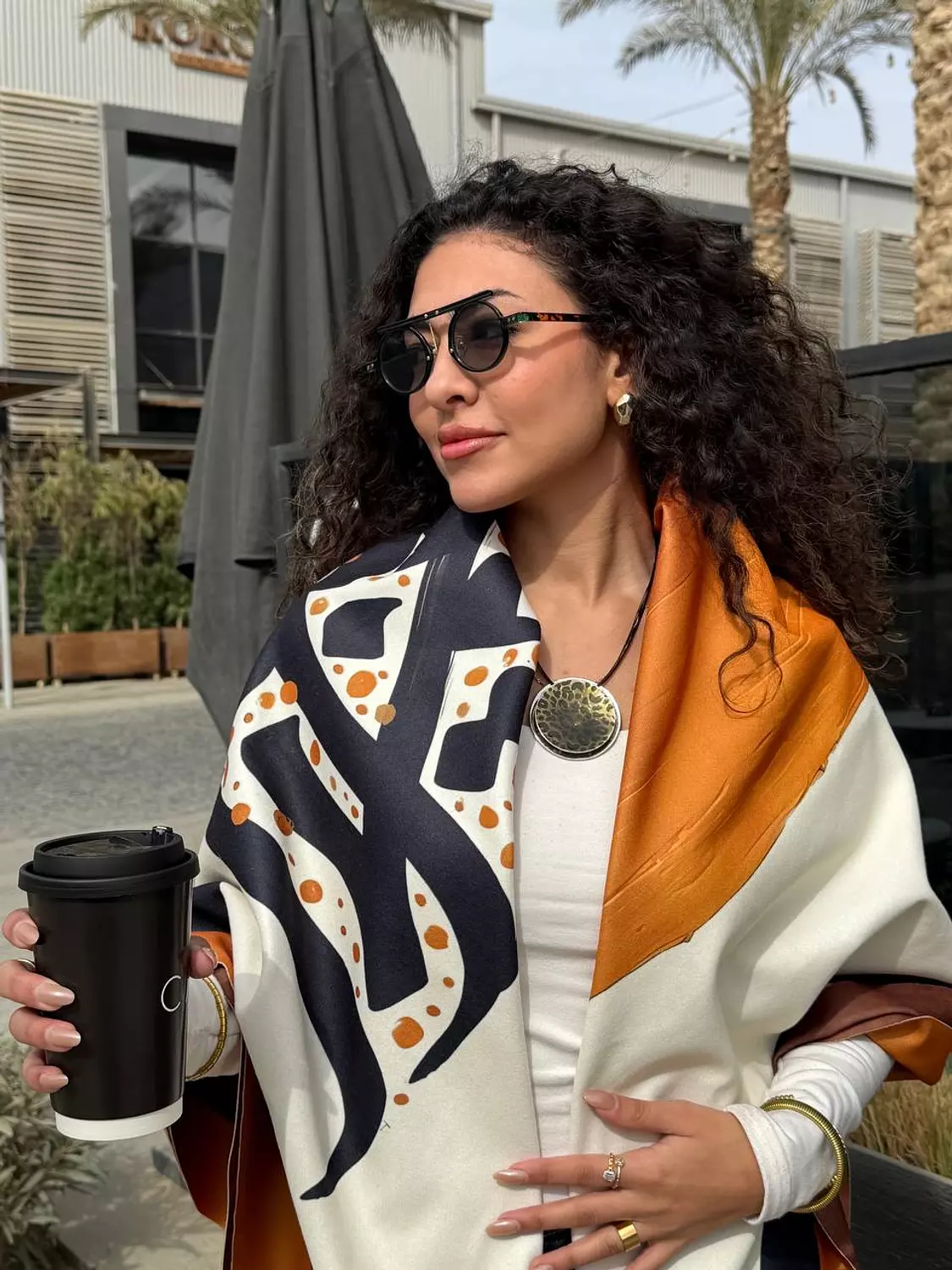 Orange*White*Black Scarf hover image