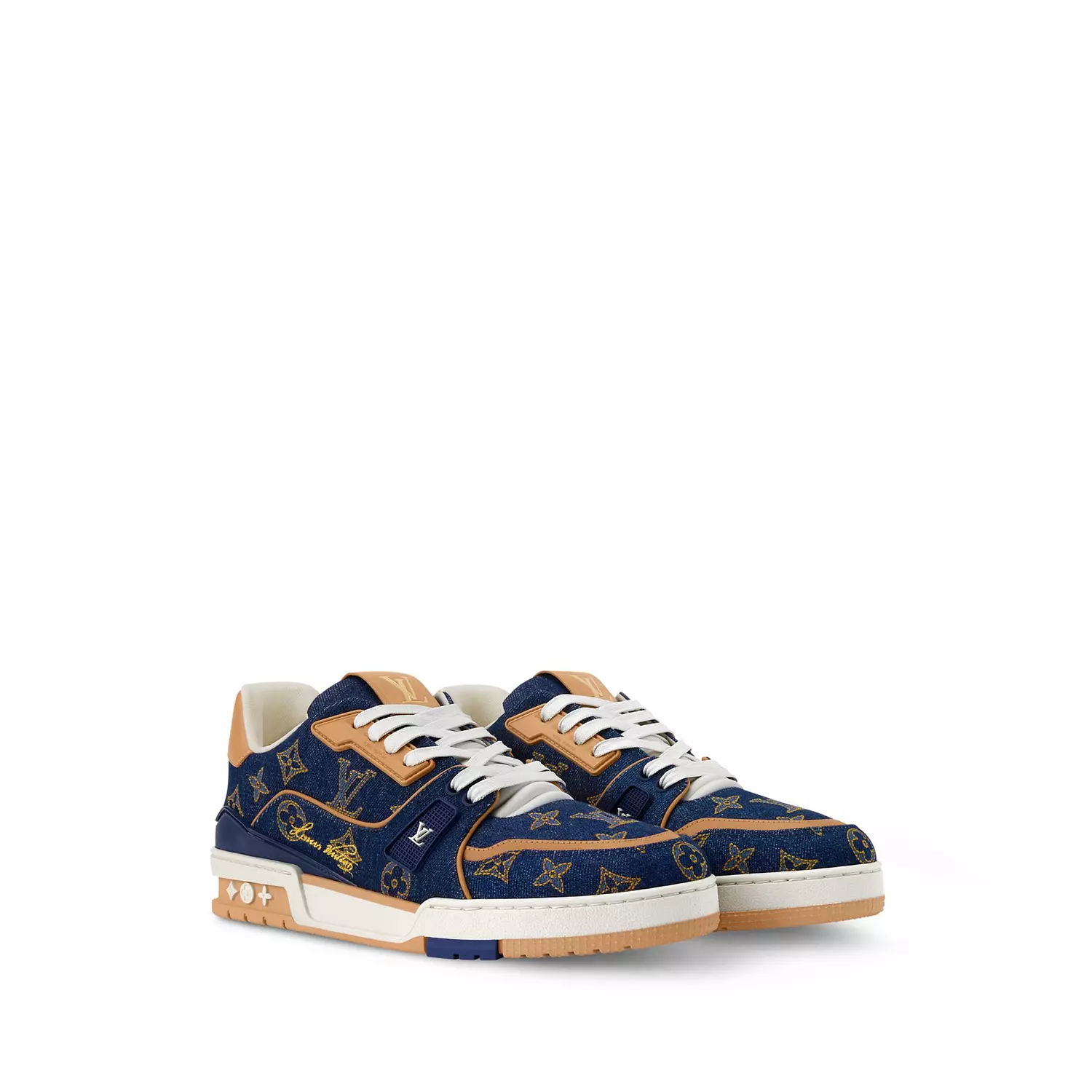 Louis Vuitton LV Trainer Sneakers in Monogram-embroidered denim 2