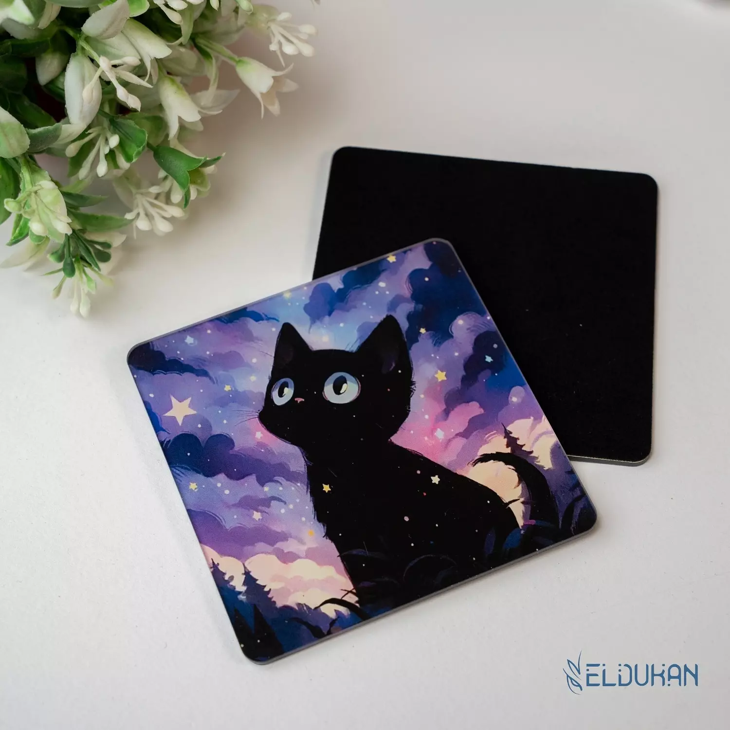 Black cat Acrylic coaster 1