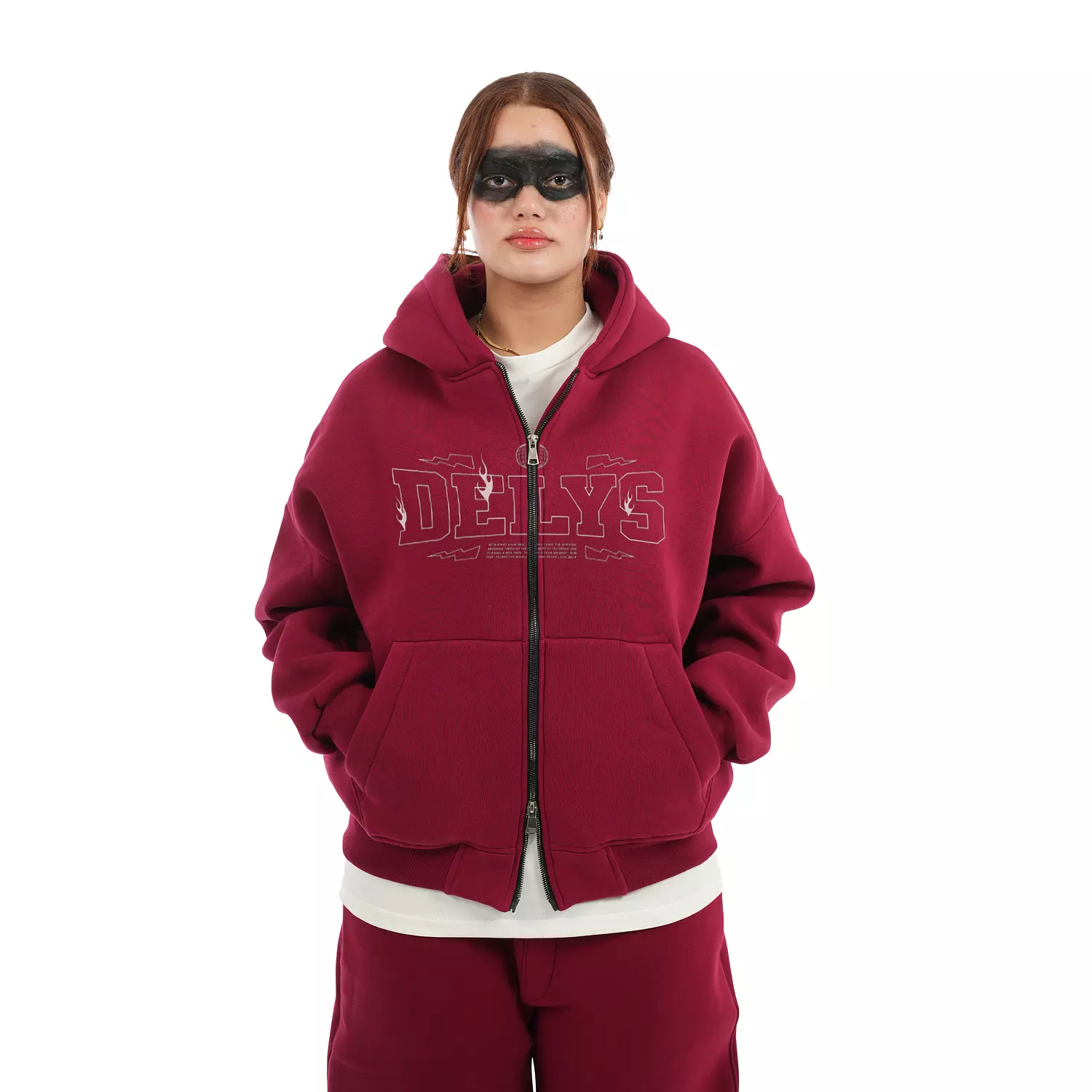 DELYS zippers Flame Script hoodie 4