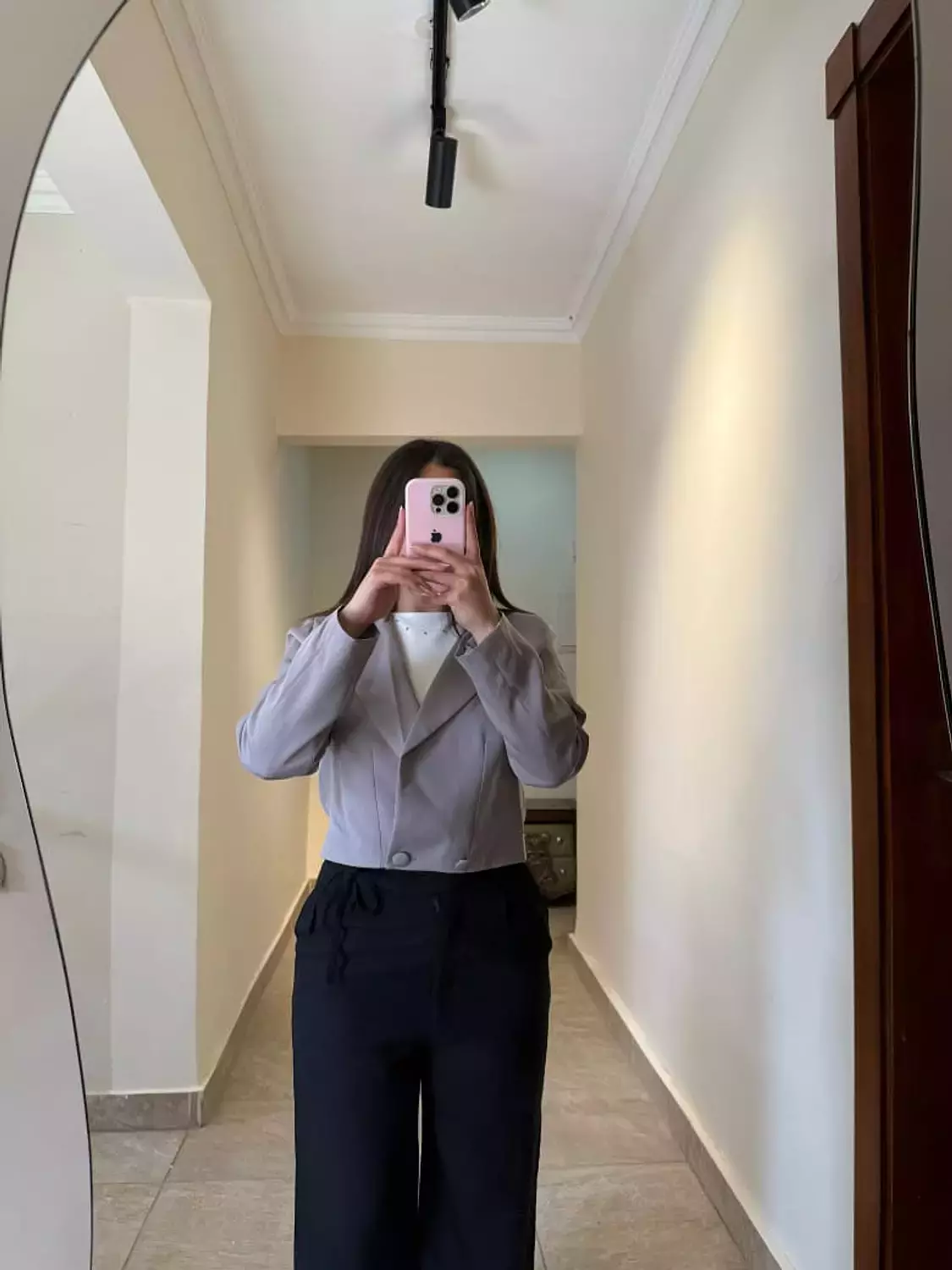 Cropped Blazer Light Grey 3