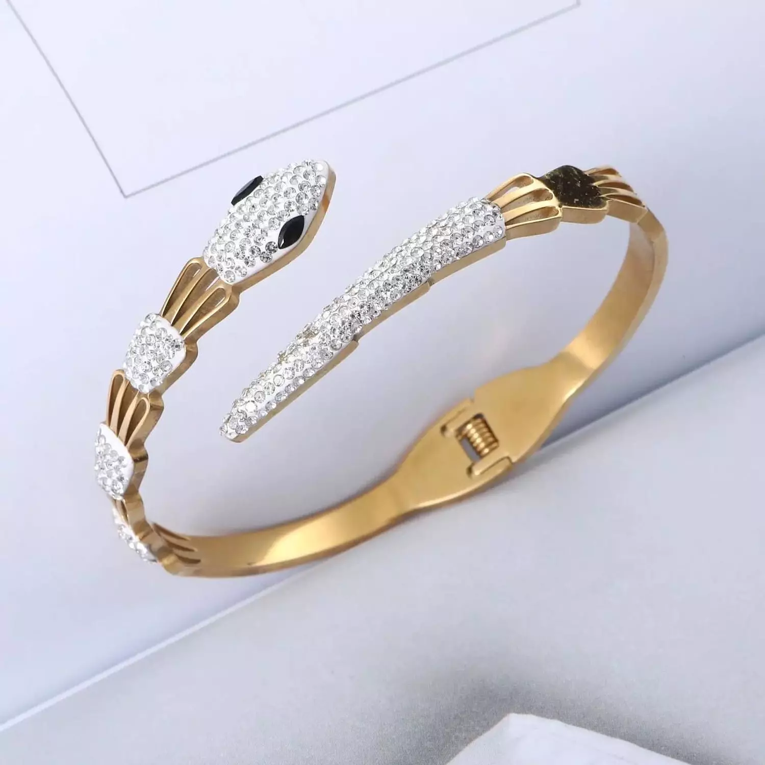 Stainless Steel White Snake Bracelet  image