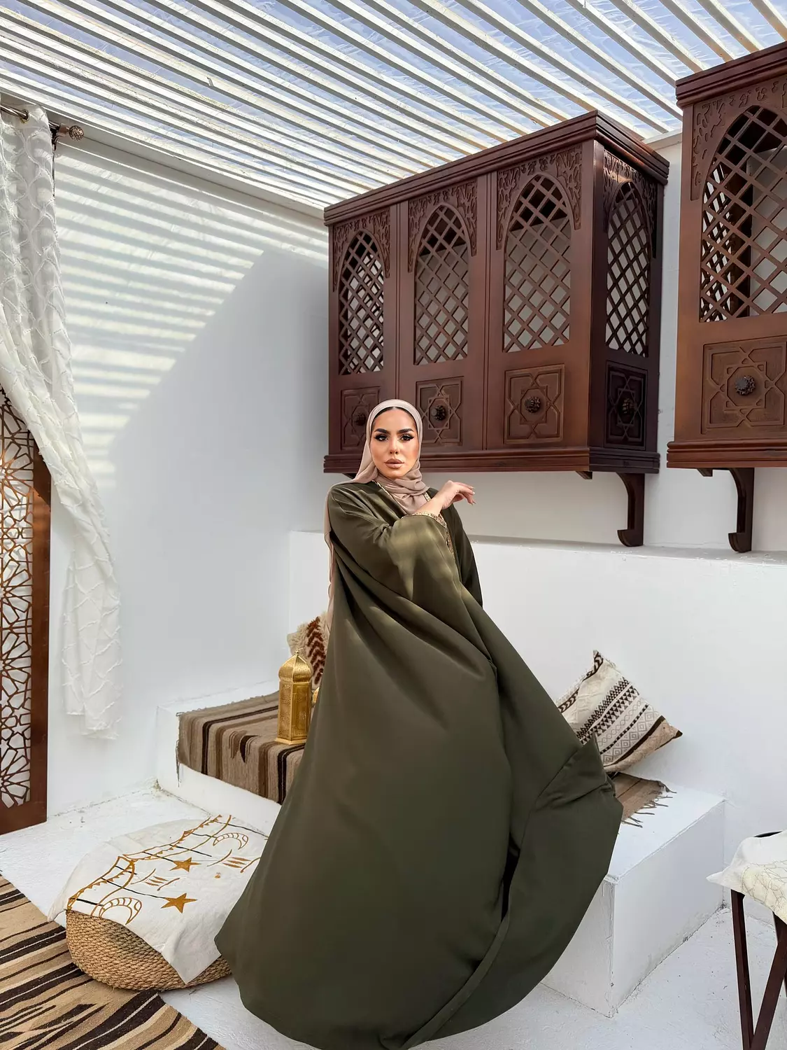 The Mawada Kuftan In Olive 4