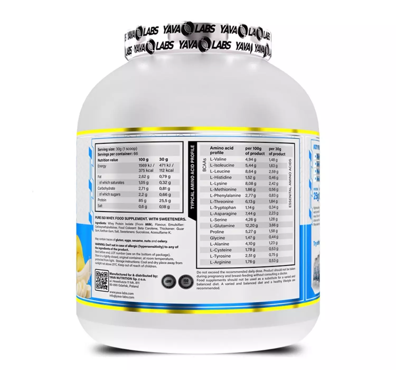 Yava Labs, Pure ISO Whey, 2KG, 66 Servings, Cookies & Cream hover image